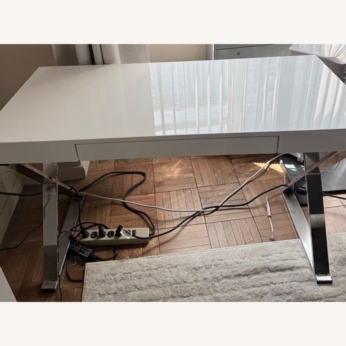 Used Home Depot White Desk with Drawer for sale on AptDeco