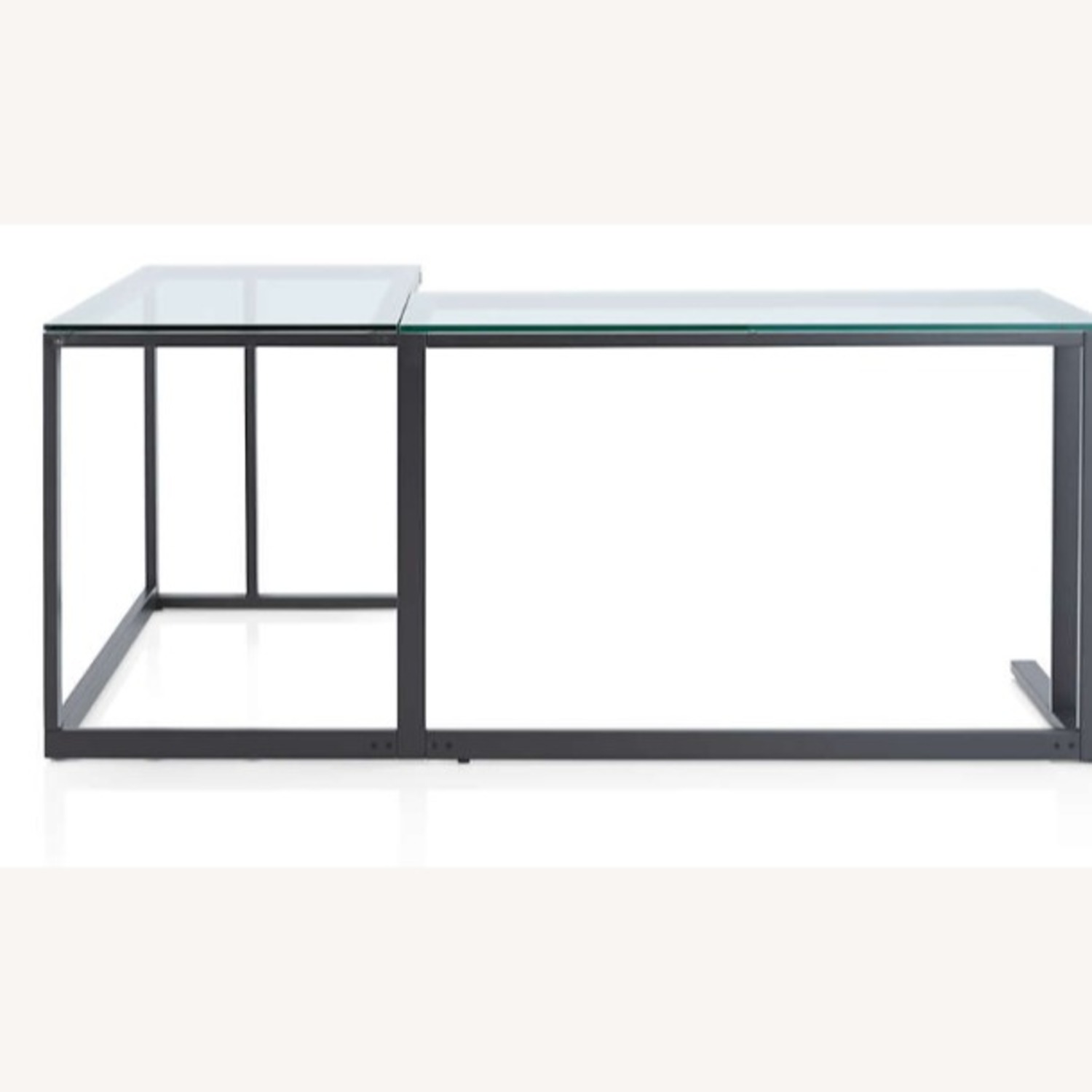 Crate & Barrel Pilsen Graphite L-Shaped Desk with Glass Top - image-5