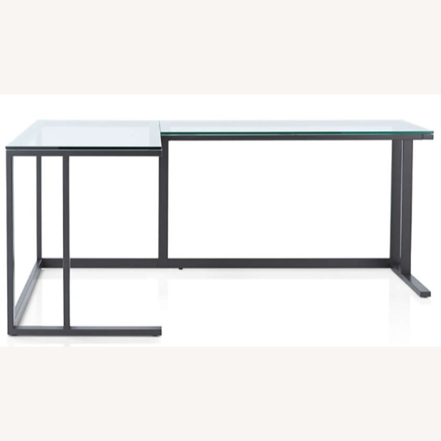 Crate & Barrel Pilsen Graphite L-Shaped Desk with Glass Top - image-3
