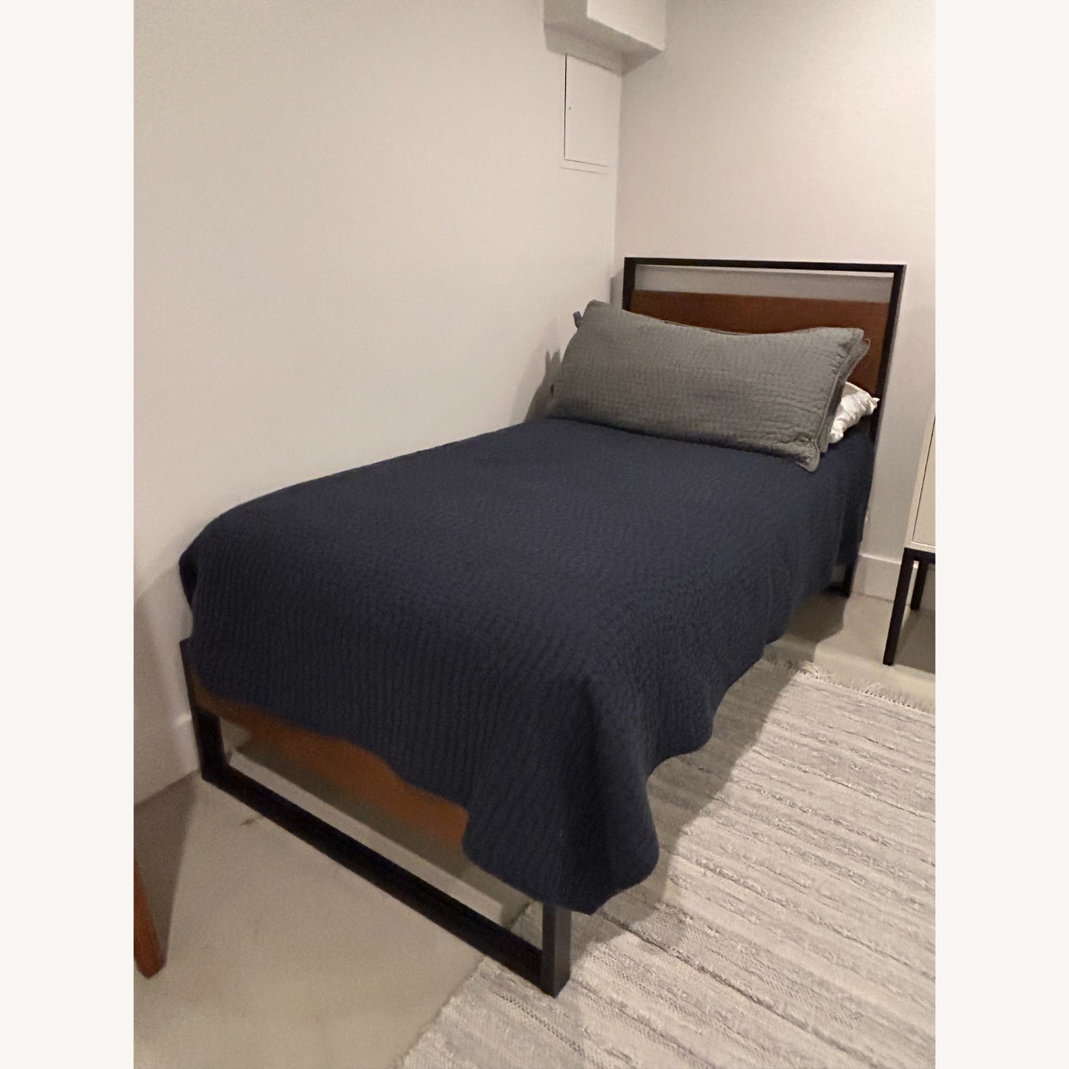 Twin Metal Platform Bed with Wood Details - image-2