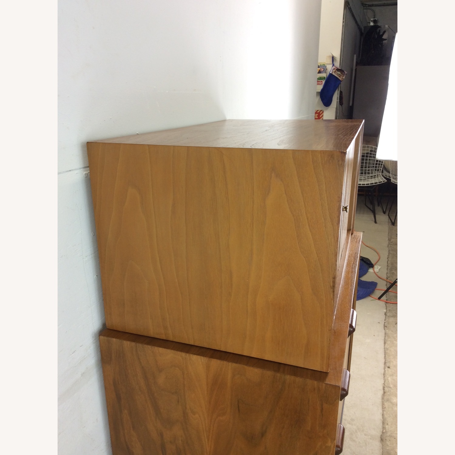 Mid Century 2pc Highboy Dresser with Tambour Door - image-16