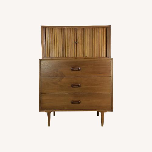 Used Mid Century 2pc Highboy Dresser with Tambour Door for sale on AptDeco