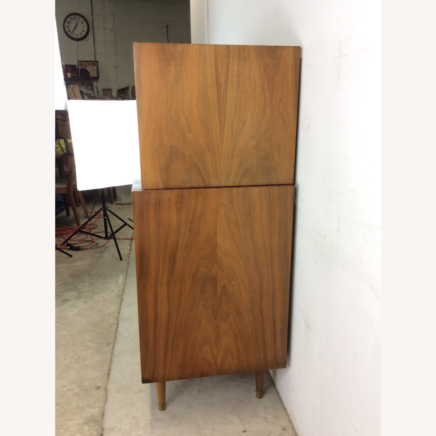 Mid Century 2pc Highboy Dresser with Tambour Door - image-11