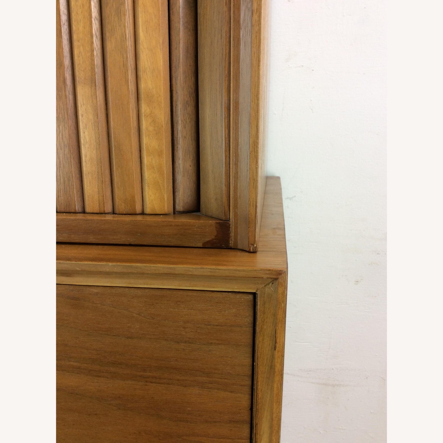 Mid Century 2pc Highboy Dresser with Tambour Door - image-9