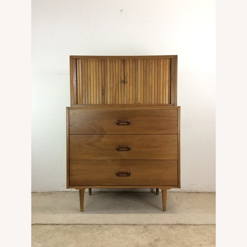 Used Mid Century 2pc Highboy Dresser with Tambour Door for sale on AptDeco