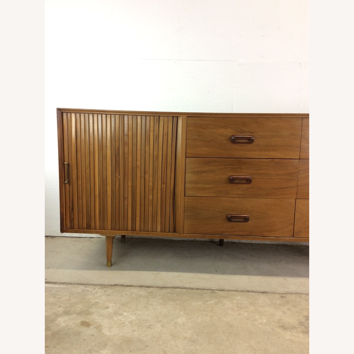 MidCentury Modern Lowboy Dresser with Tambour Door - image-2