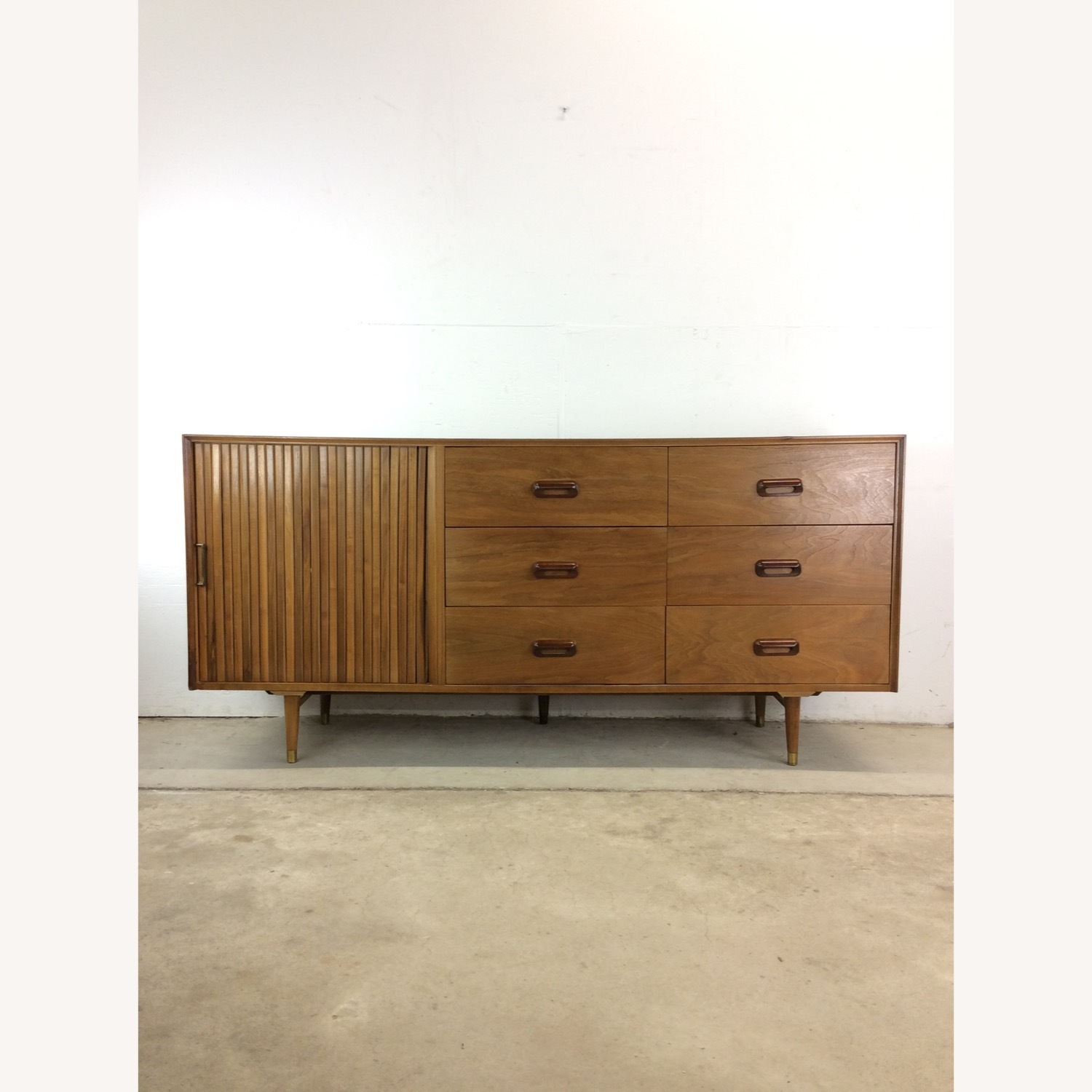 MidCentury Modern Lowboy Dresser with Tambour Door - image-1