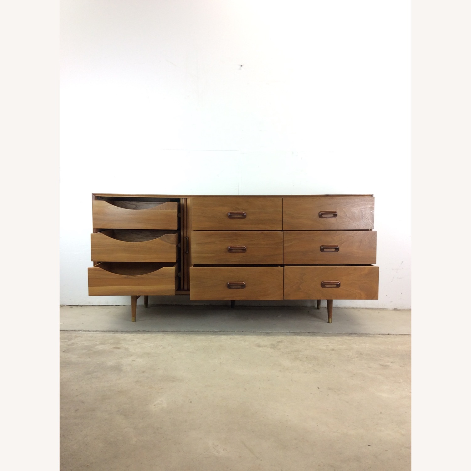 MidCentury Modern Lowboy Dresser with Tambour Door - image-17