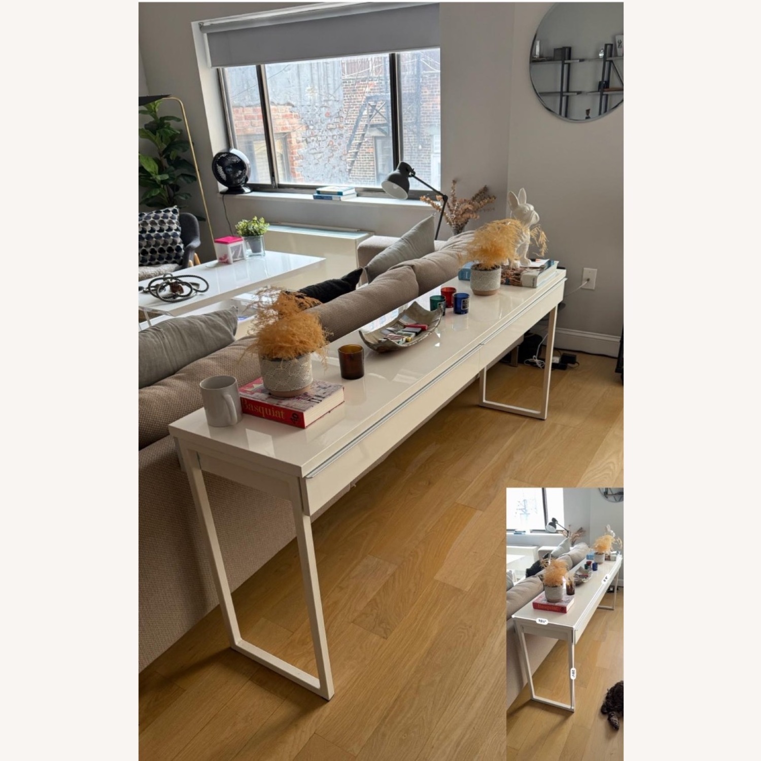 White Table with Drawers - image-1