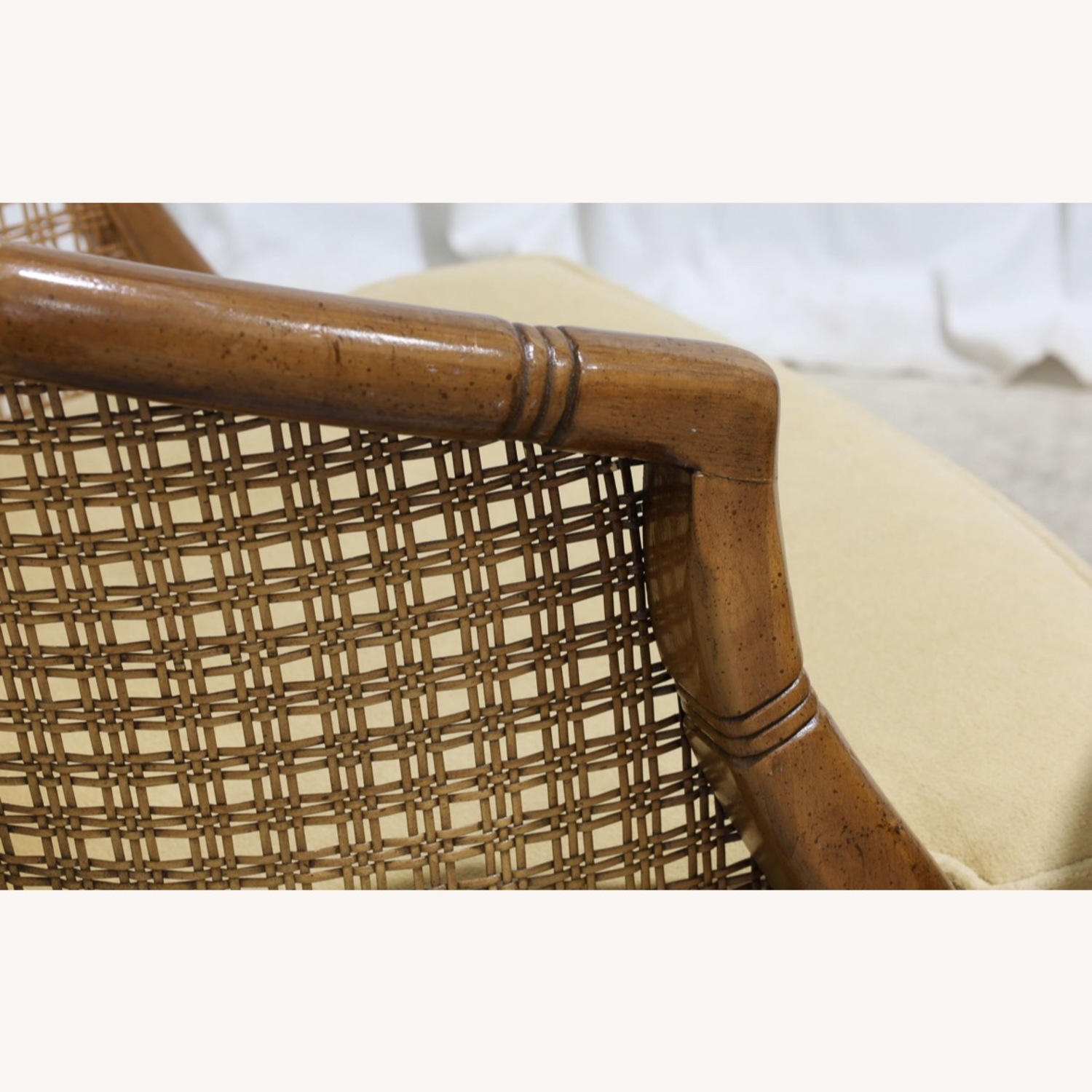Vintage Barrel Back Faux Bamboo & Cane Chairs - image-4