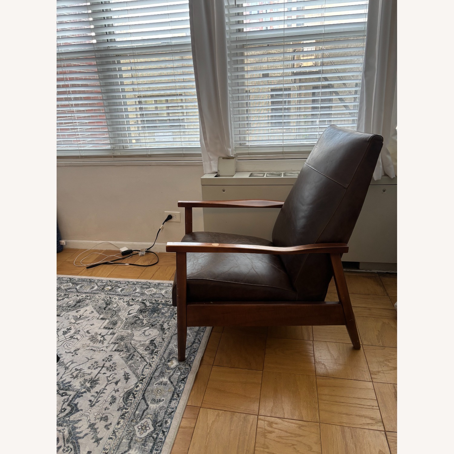 Arhaus Leather Midcentury Modern Recliner  - image-3