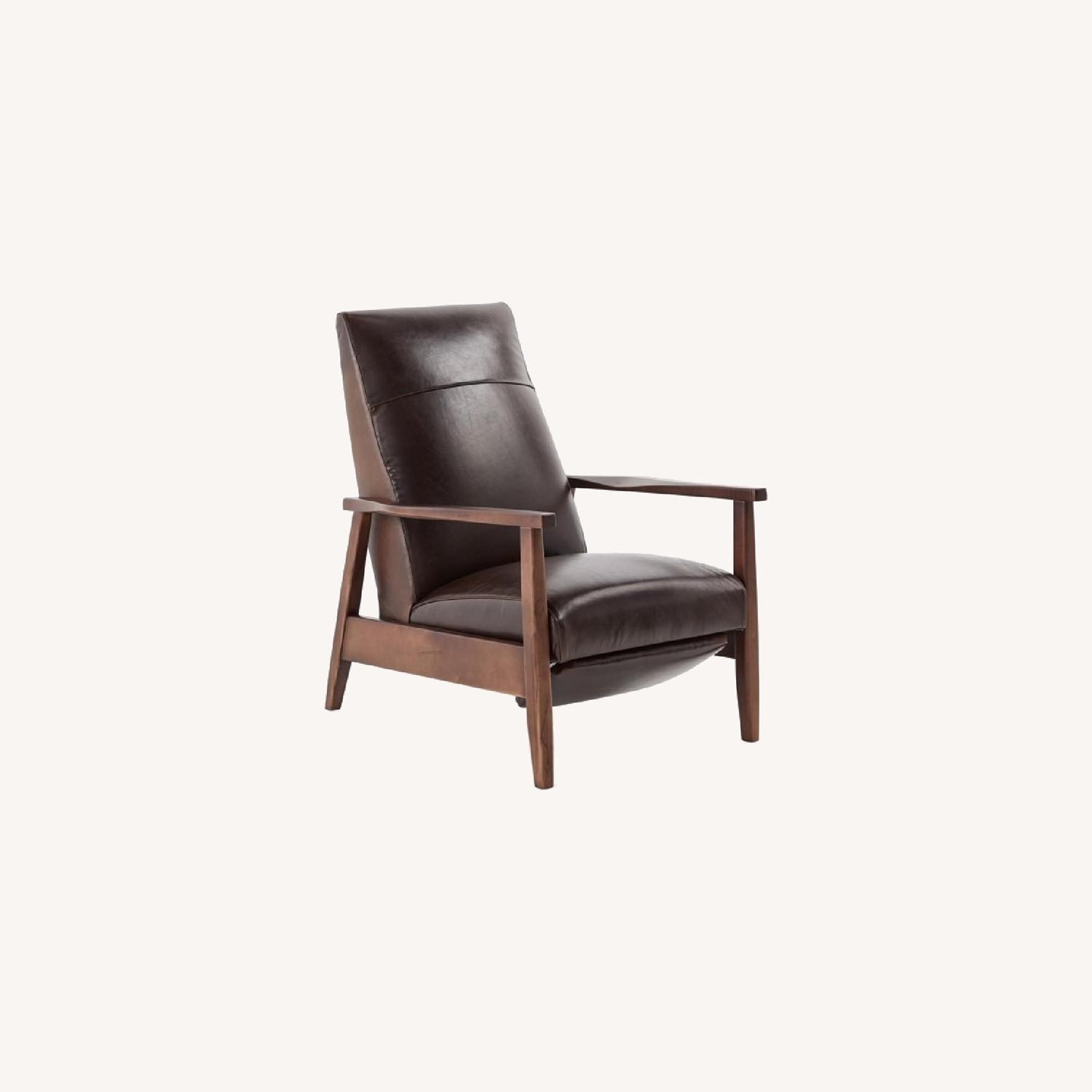 Arhaus Leather Midcentury Modern Recliner  - image-5