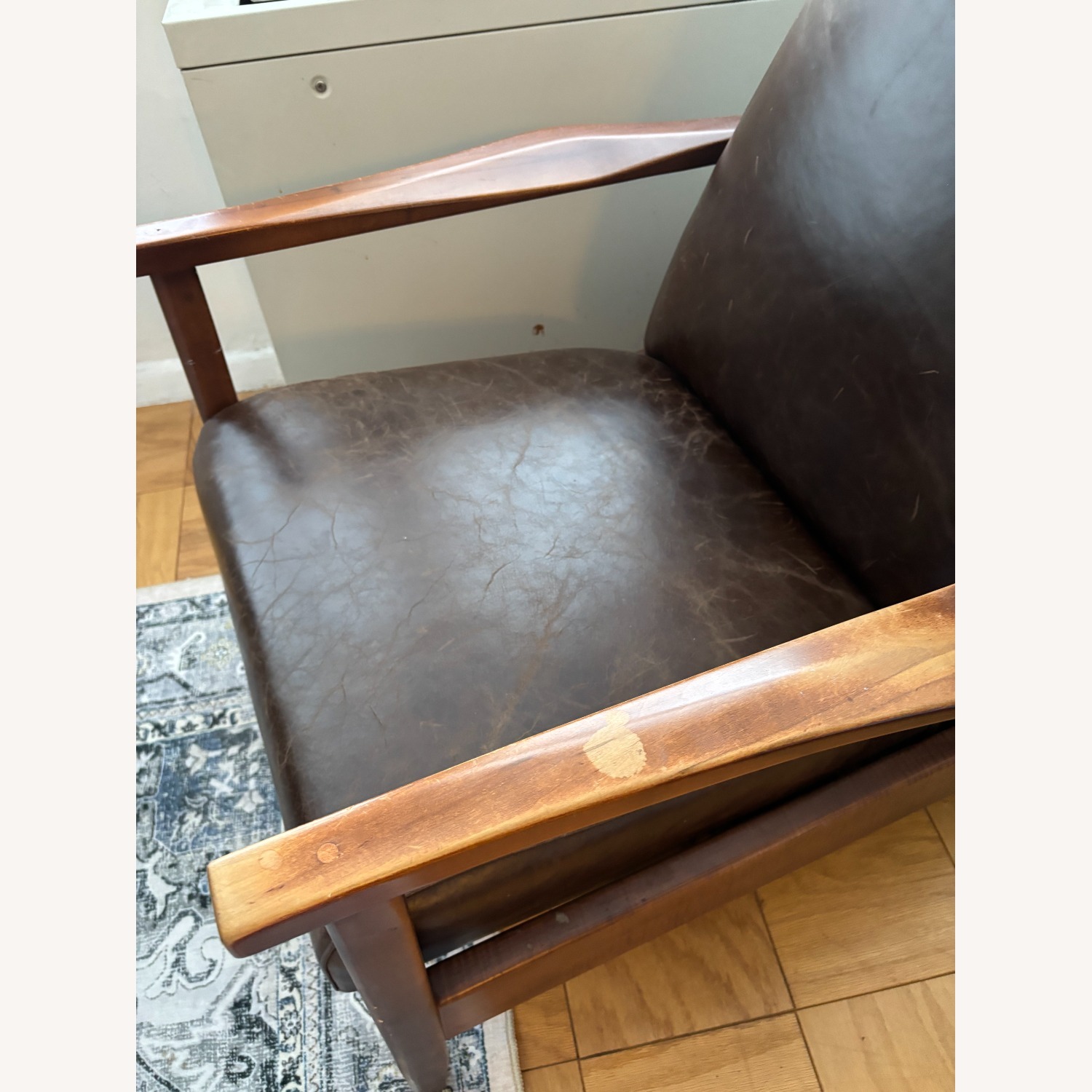 Arhaus Leather Midcentury Modern Recliner  - image-4
