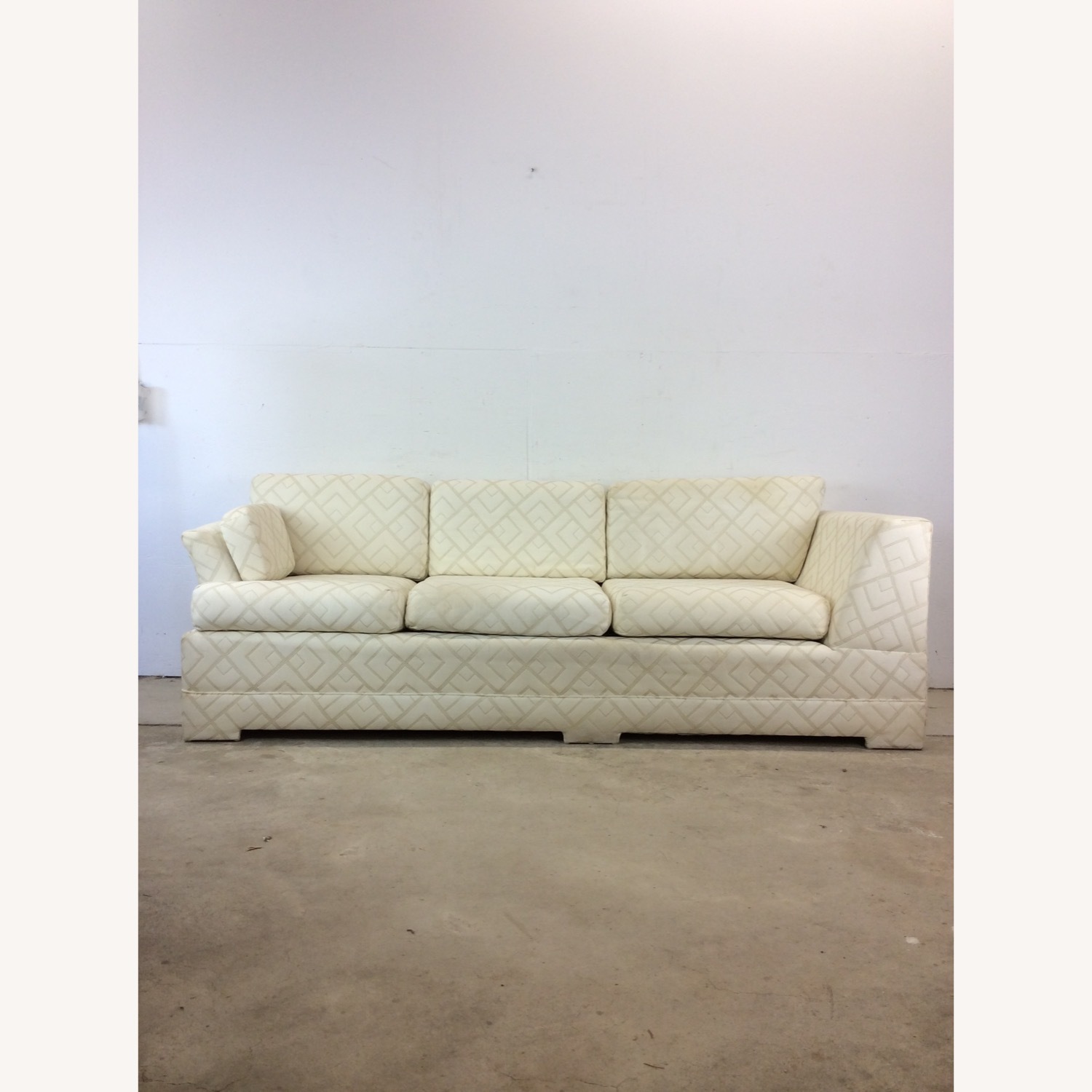 Post Modern 3 Seater Sofa with Vintage Upholstery - image-1