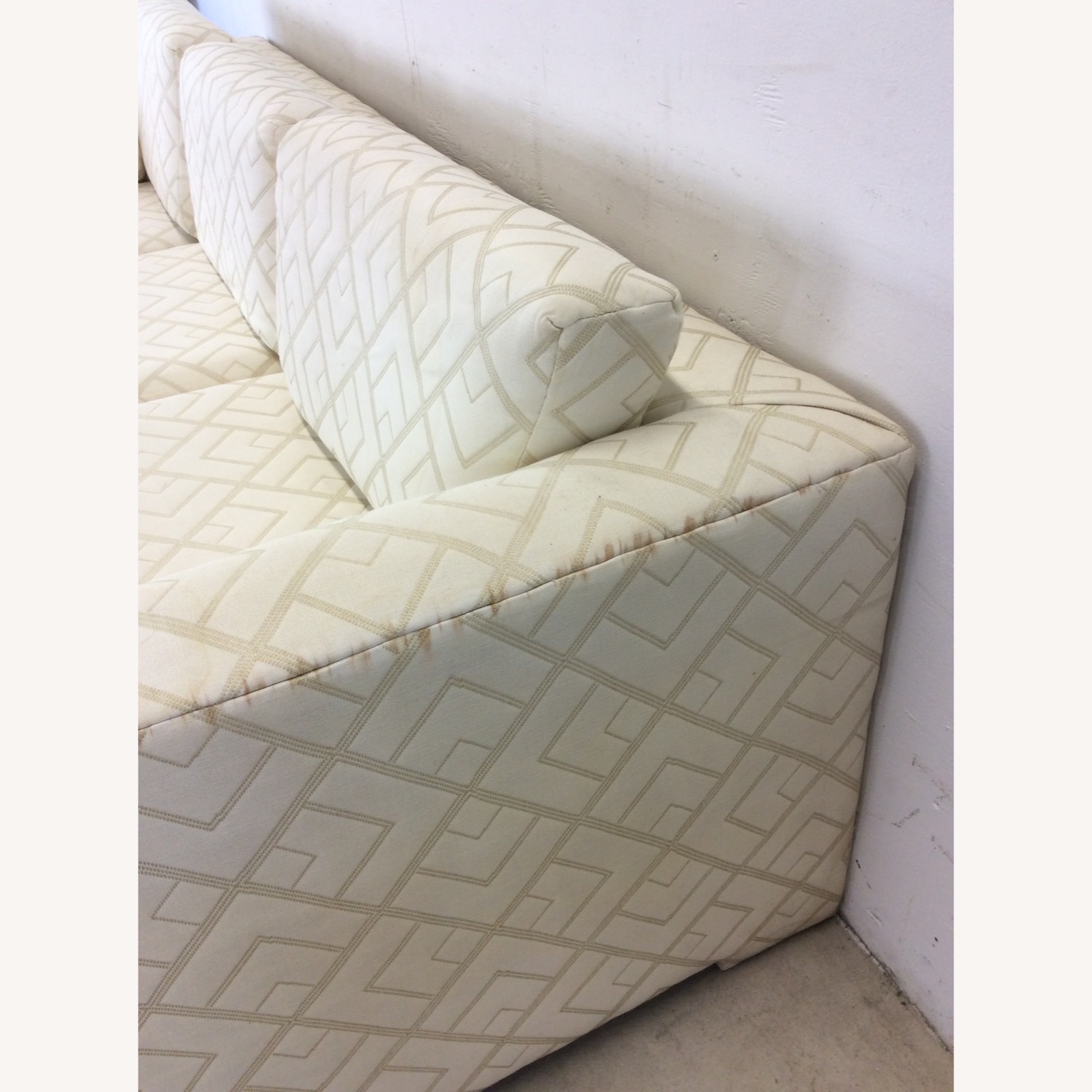 Post Modern 3 Seater Sofa with Vintage Upholstery - image-8