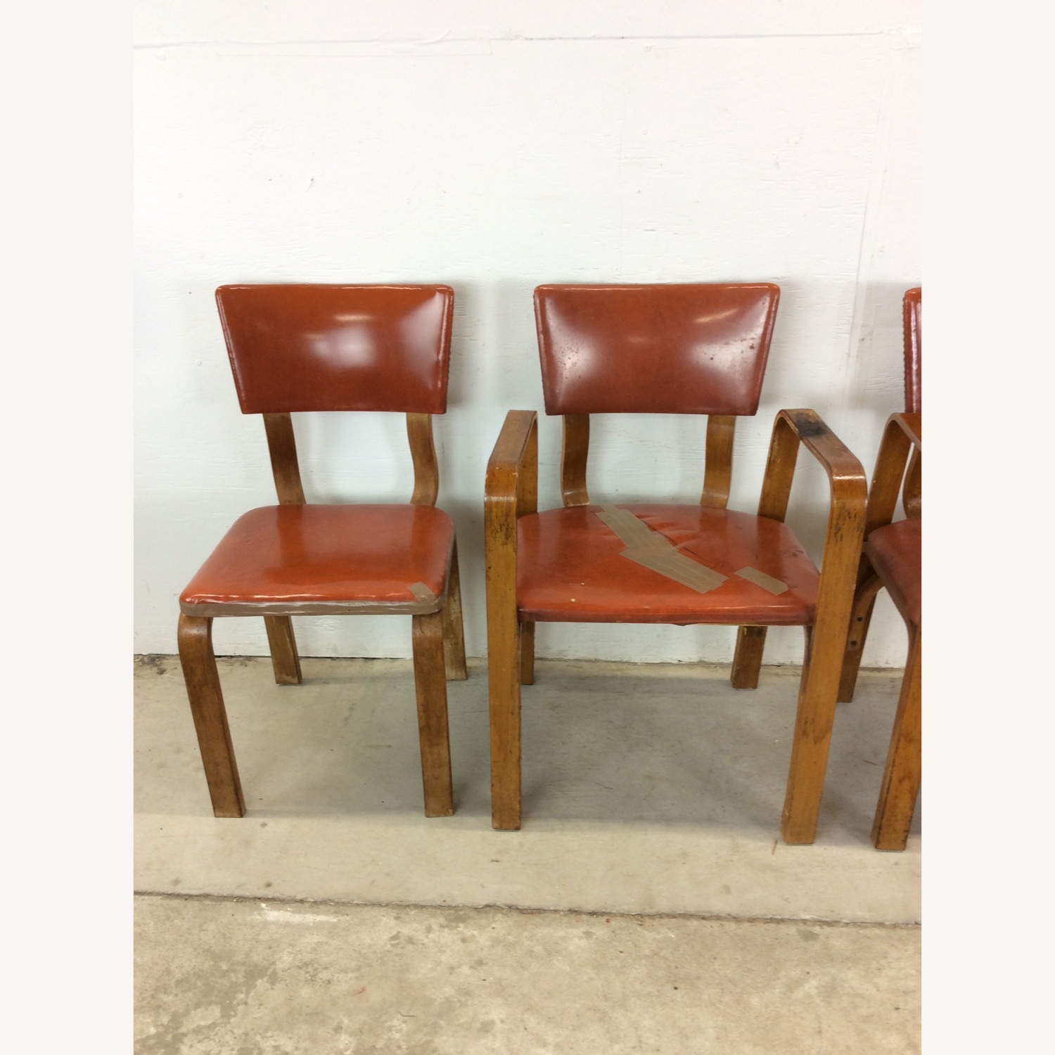 Set of 4 Mid Century Bentwood Dining Chairs - image-2