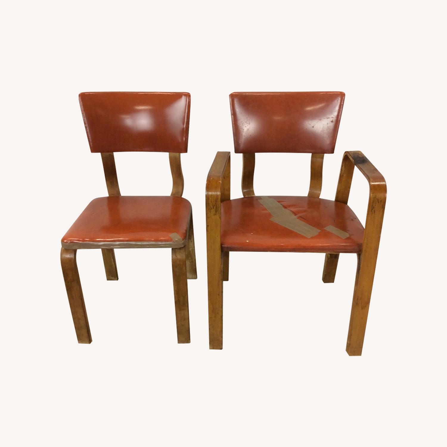 Set of 4 Mid Century Bentwood Dining Chairs - image-0