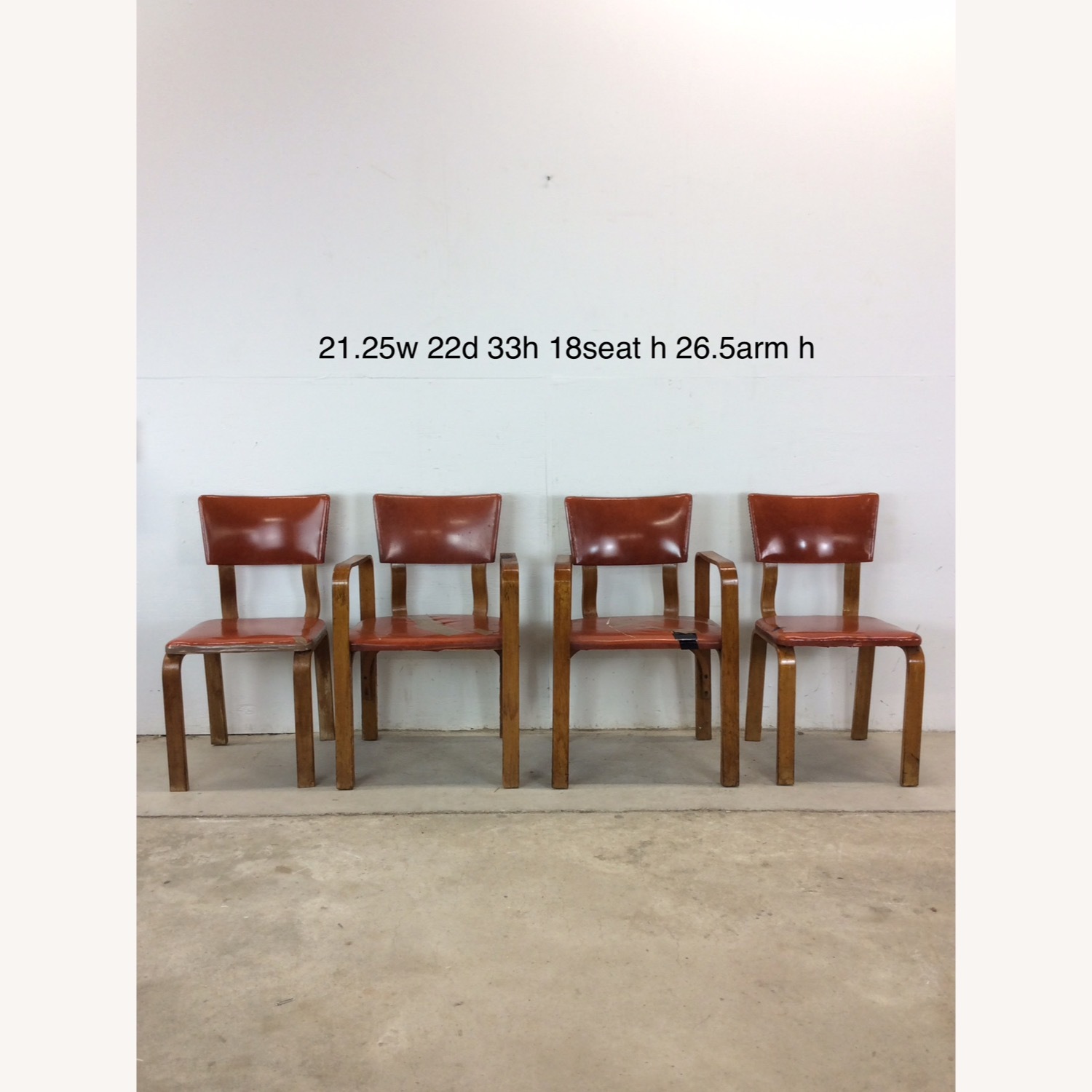 Set of 4 Mid Century Bentwood Dining Chairs - image-24