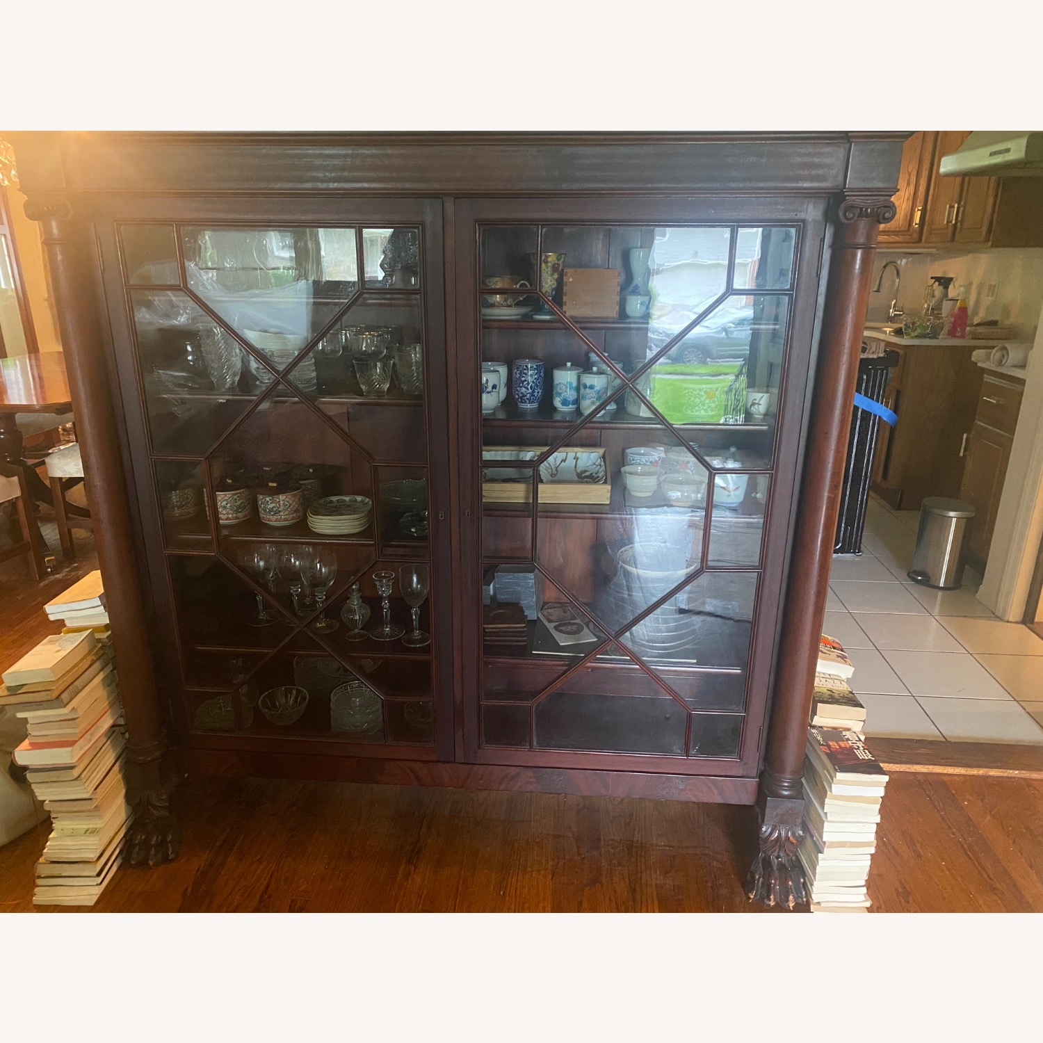 Wooden Cabinet With Glass Front Doors - image-4