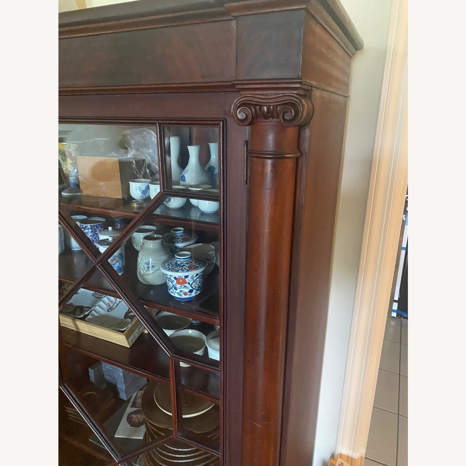 Wooden Cabinet With Glass Front Doors - image-5