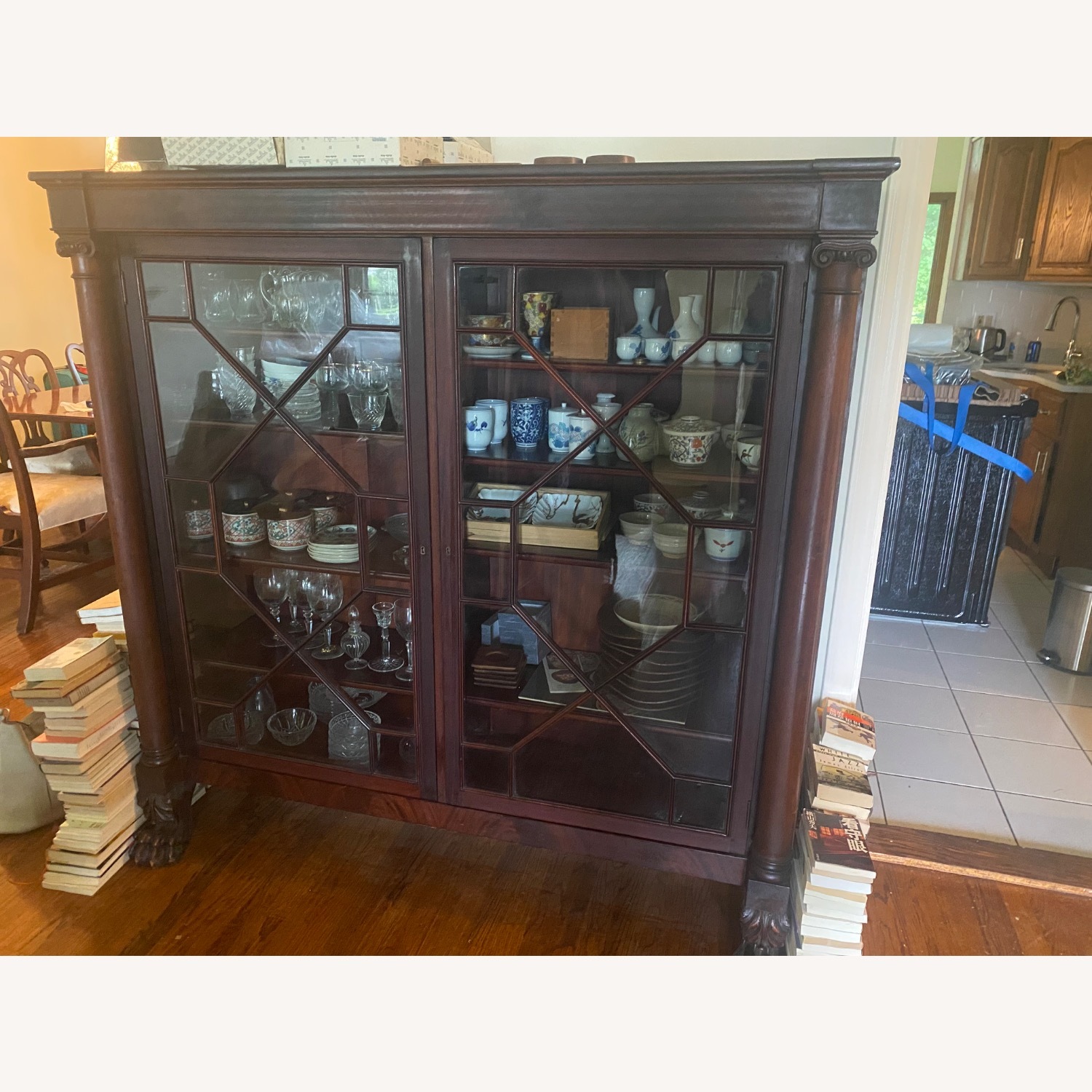 Wooden Cabinet With Glass Front Doors - image-3
