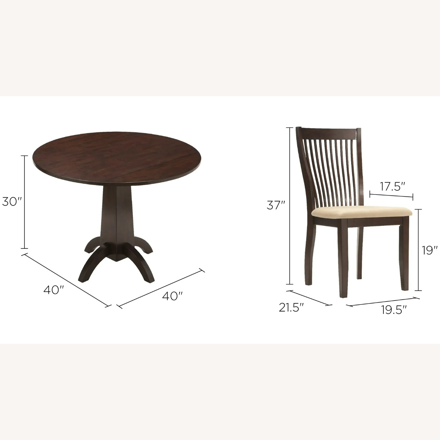 Round Drop Leaf Table with 4 Chairs - image-5