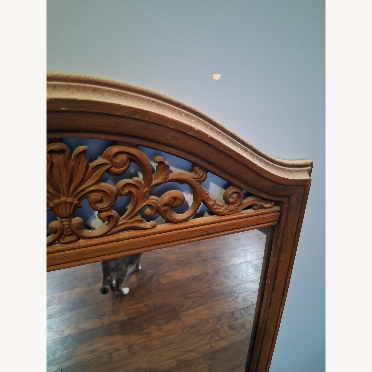 Antique Carved Wooden Mirror - image-6