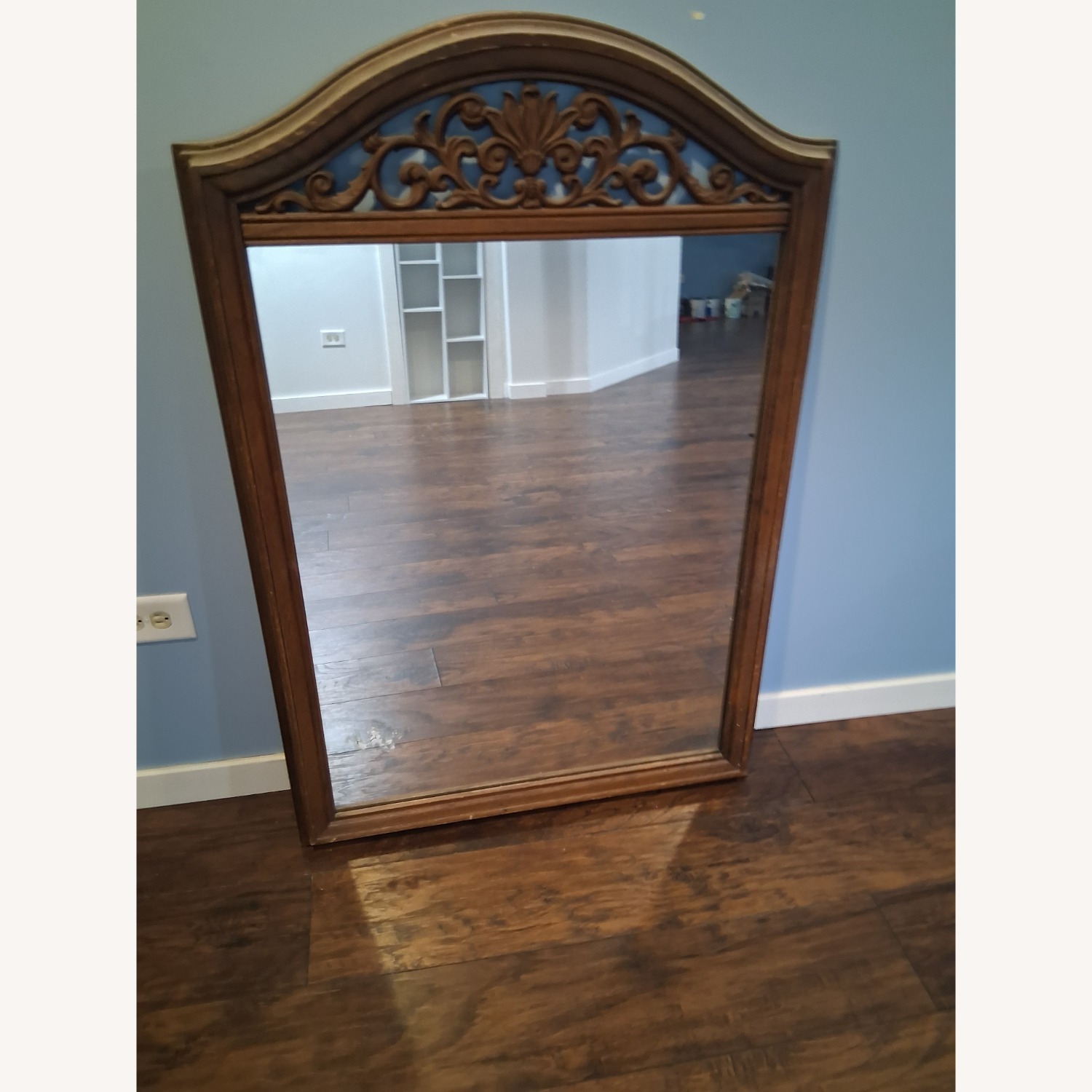 Antique Carved Wooden Mirror - image-9