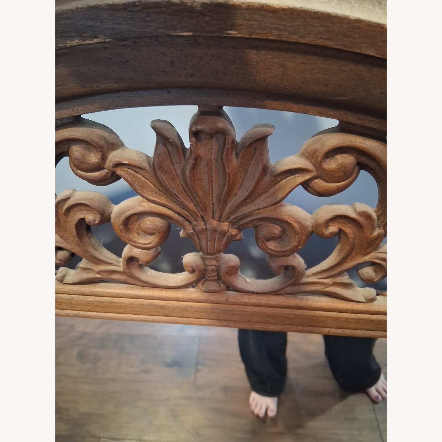 Antique Carved Wooden Mirror - image-11