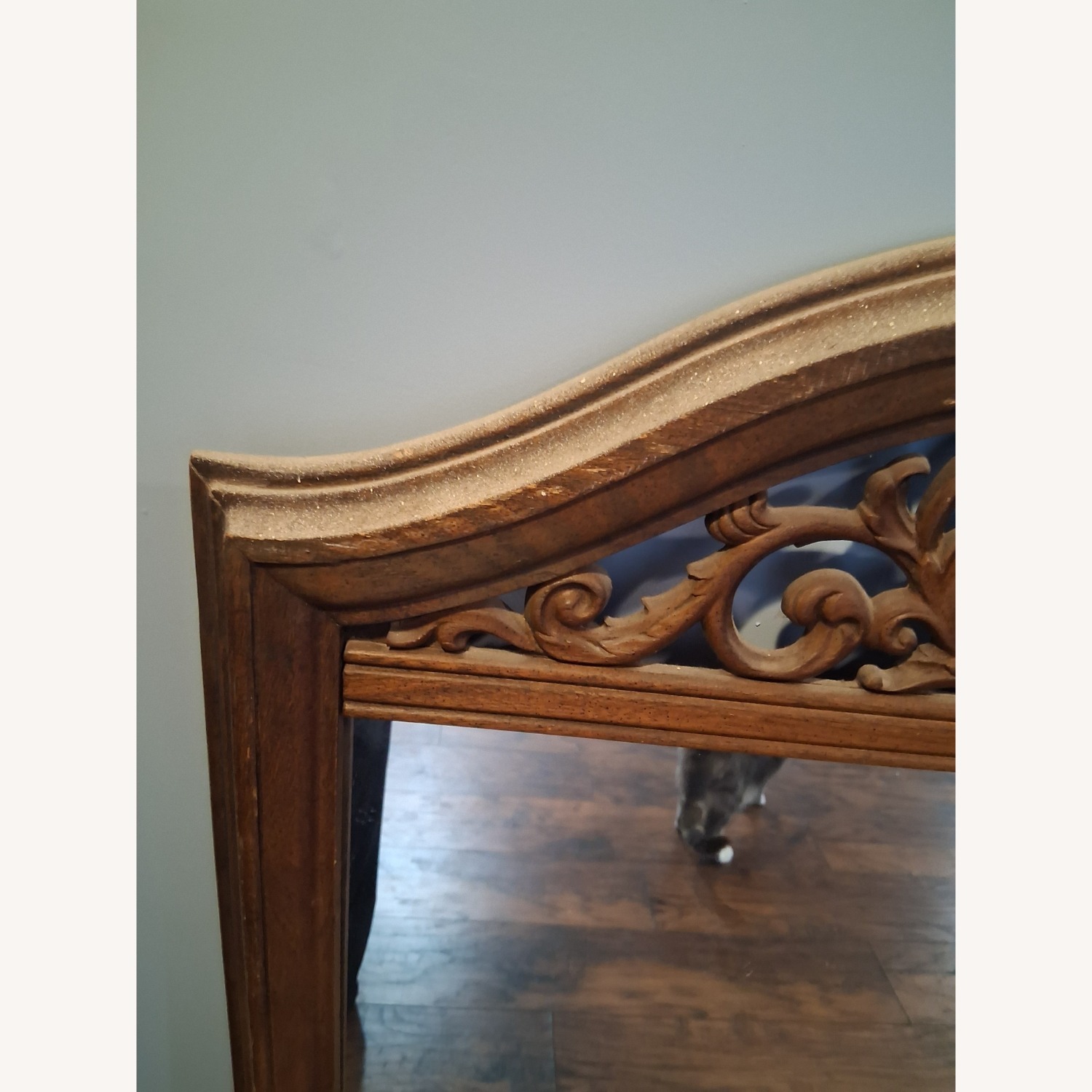 Antique Carved Wooden Mirror - image-5