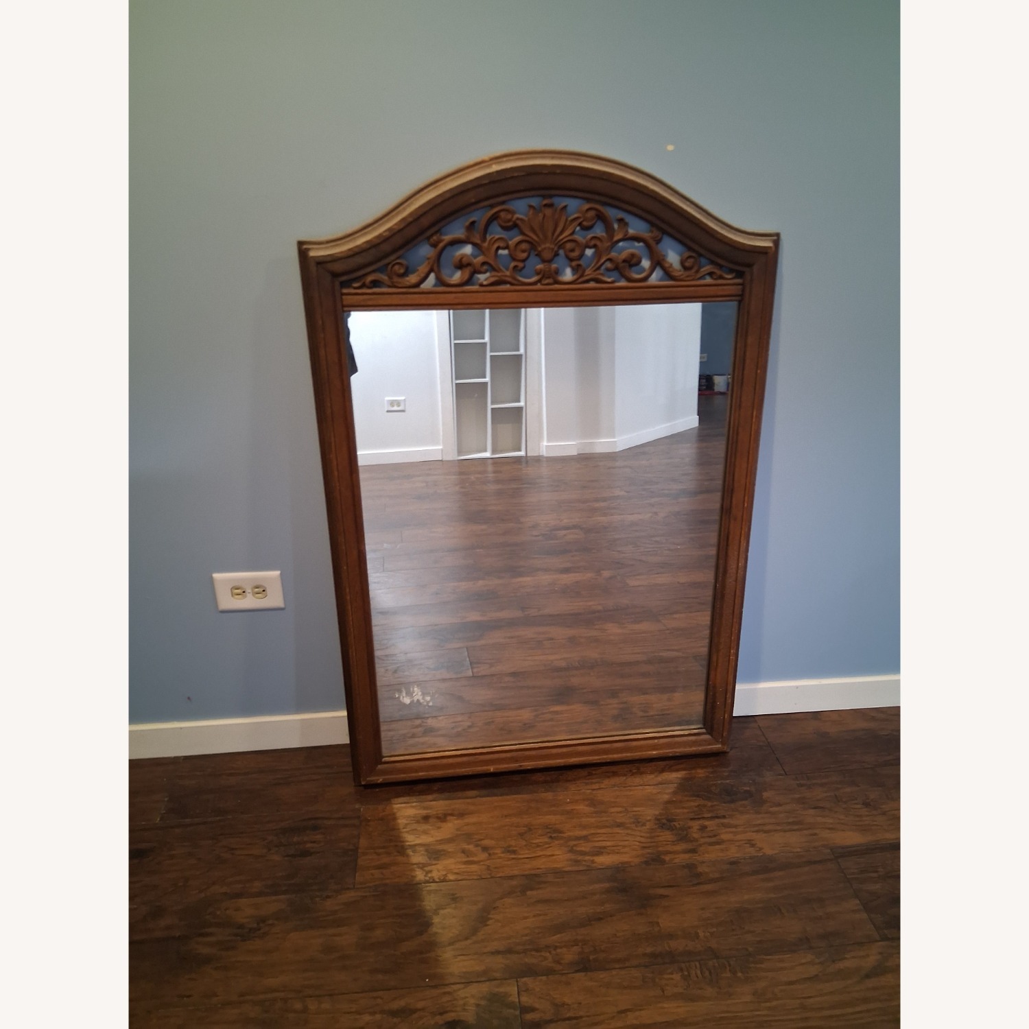 Antique Carved Wooden Mirror - image-2