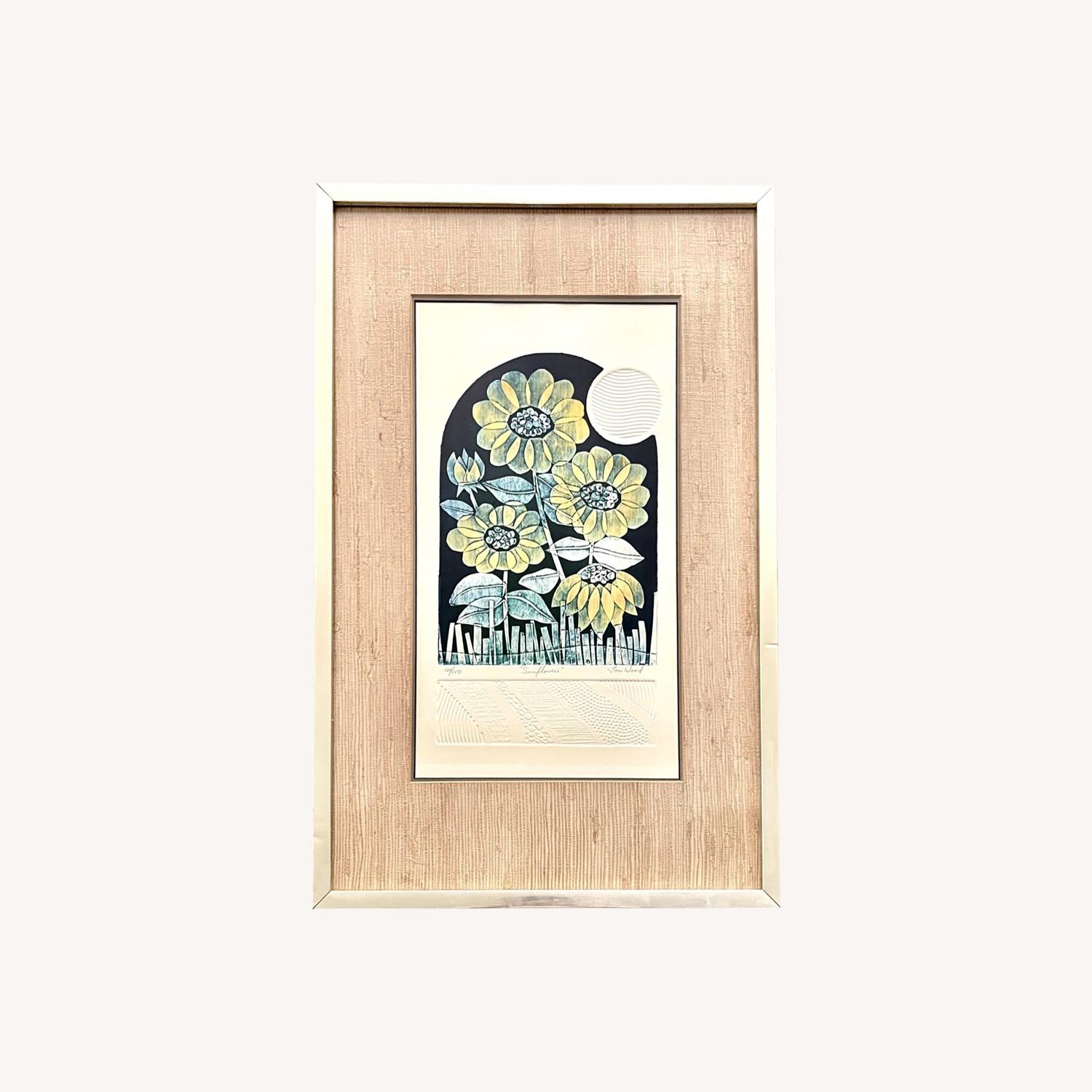 Vintage Original Print "Sunflowers" Tom Wood - image-0