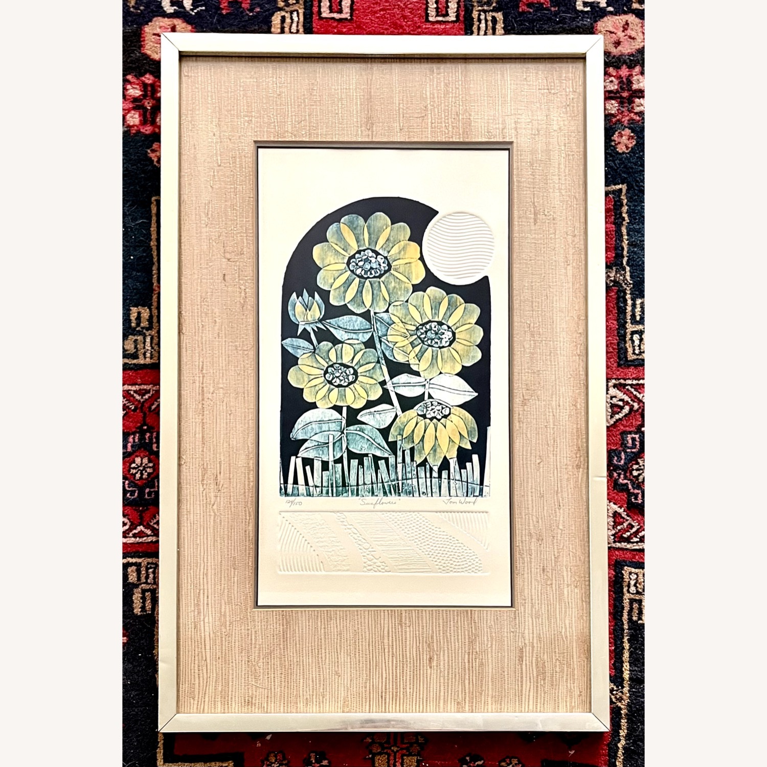 Vintage Original Print "Sunflowers" Tom Wood - image-1