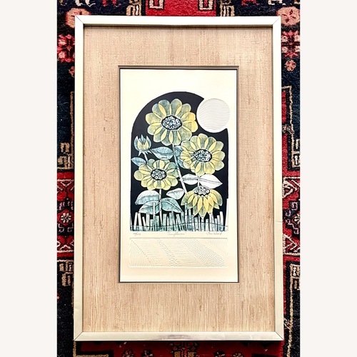 Used Vintage Original Print "Sunflowers" Tom Wood for sale on AptDeco