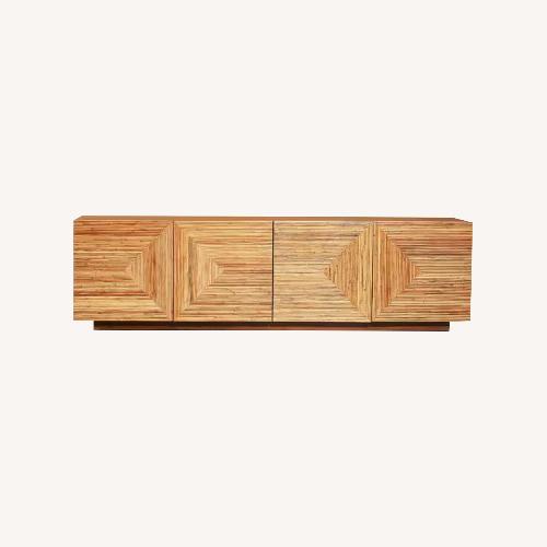 Used CB2 Reflect Rattan Credenza Natural Wood for sale on AptDeco