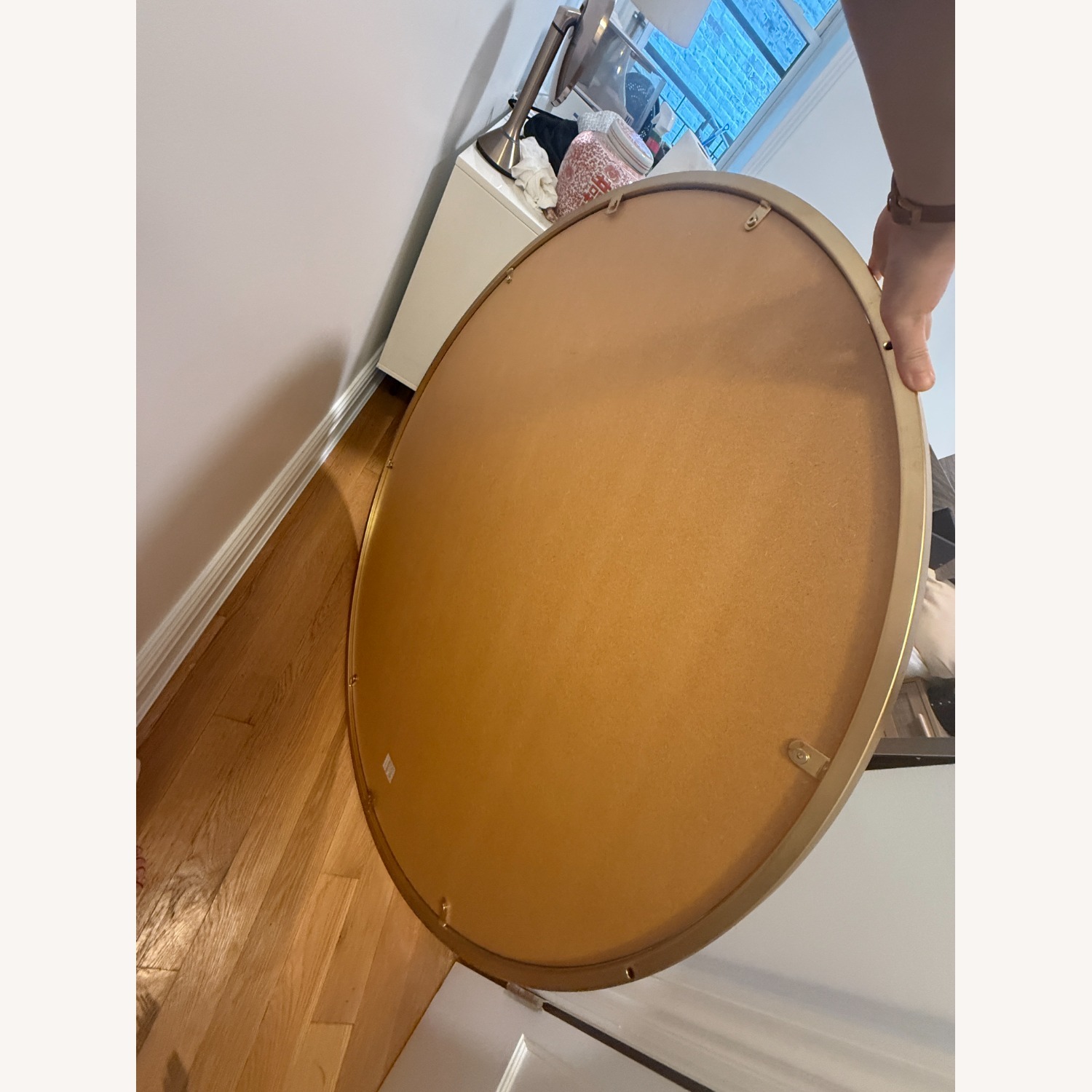 West Elm 48" Metal Frame Round Wall Mirror - image-3