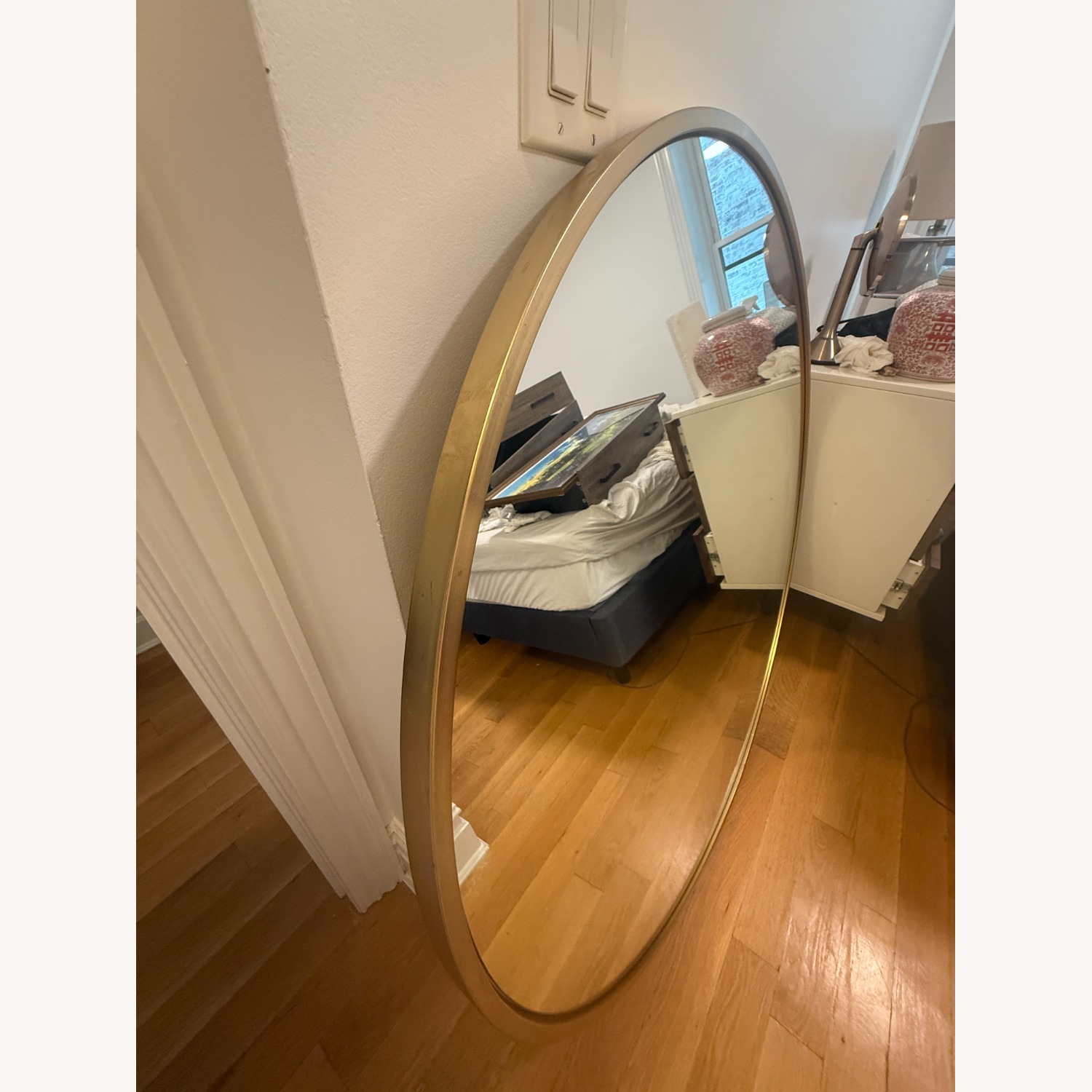 West Elm 48" Metal Frame Round Wall Mirror - image-2
