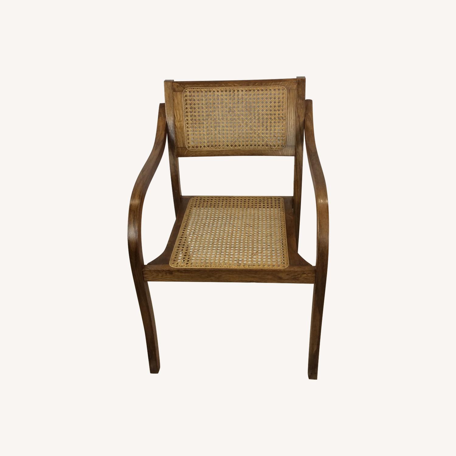 Pair Mid Century Bentwood Chairs with Caned Seat - image-0