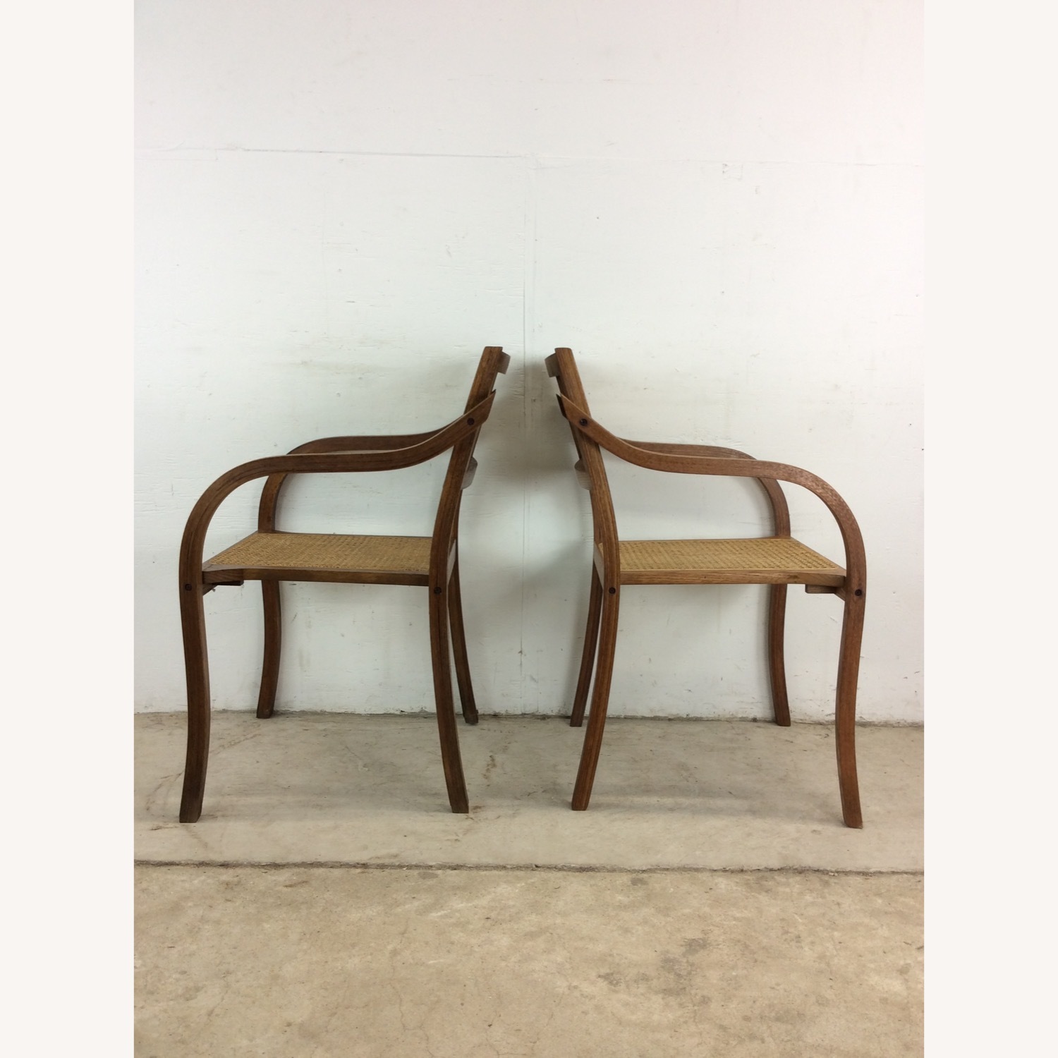 Pair Mid Century Bentwood Chairs with Caned Seat - image-19
