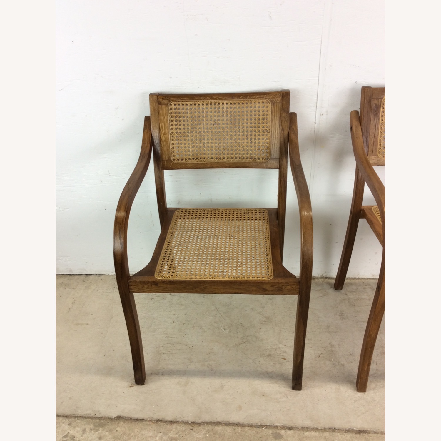 Pair Mid Century Bentwood Chairs with Caned Seat - image-3