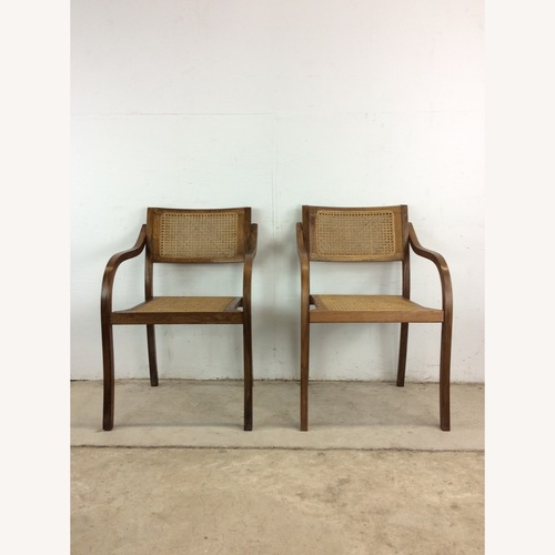 Used Pair Mid Century Bentwood Chairs with Caned Seat for sale on AptDeco
