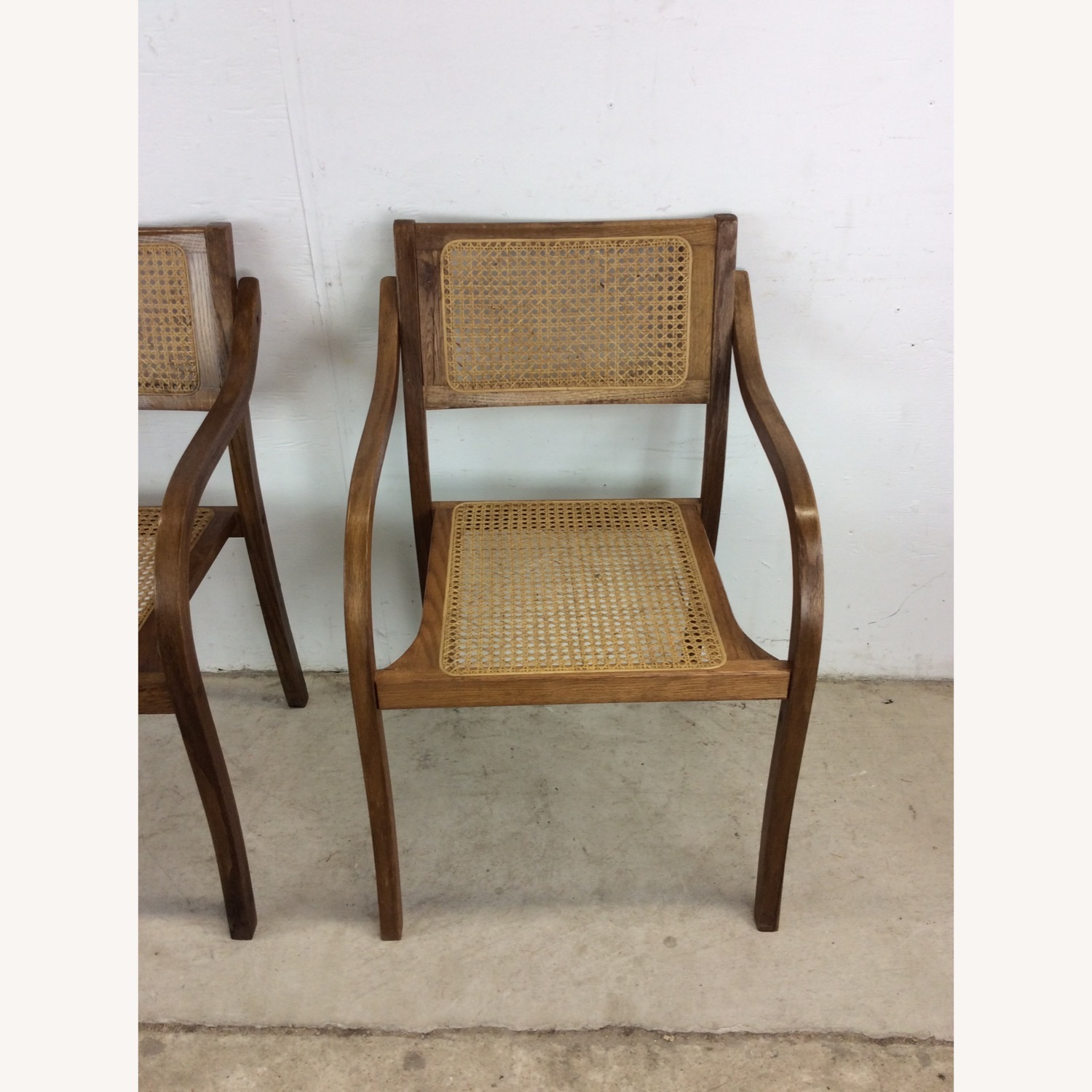 Pair Mid Century Bentwood Chairs with Caned Seat - image-4