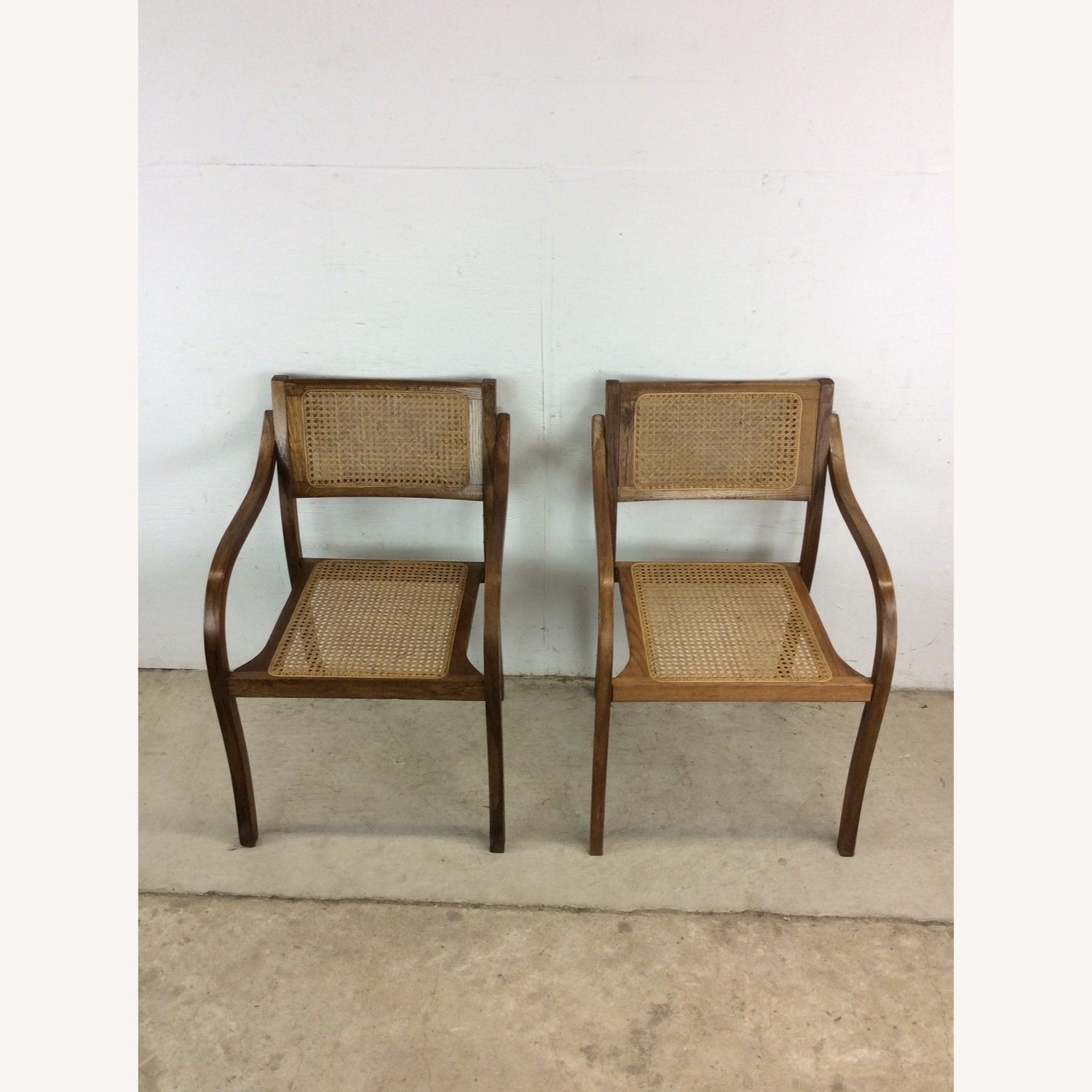 Pair Mid Century Bentwood Chairs with Caned Seat - image-2