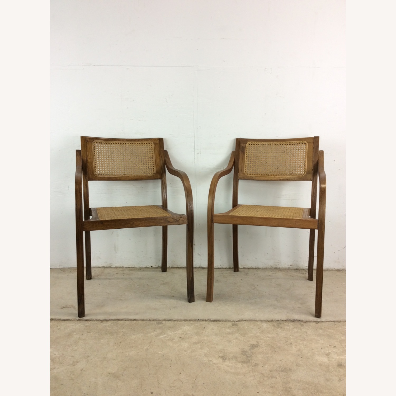 Pair Mid Century Bentwood Chairs with Caned Seat - image-10