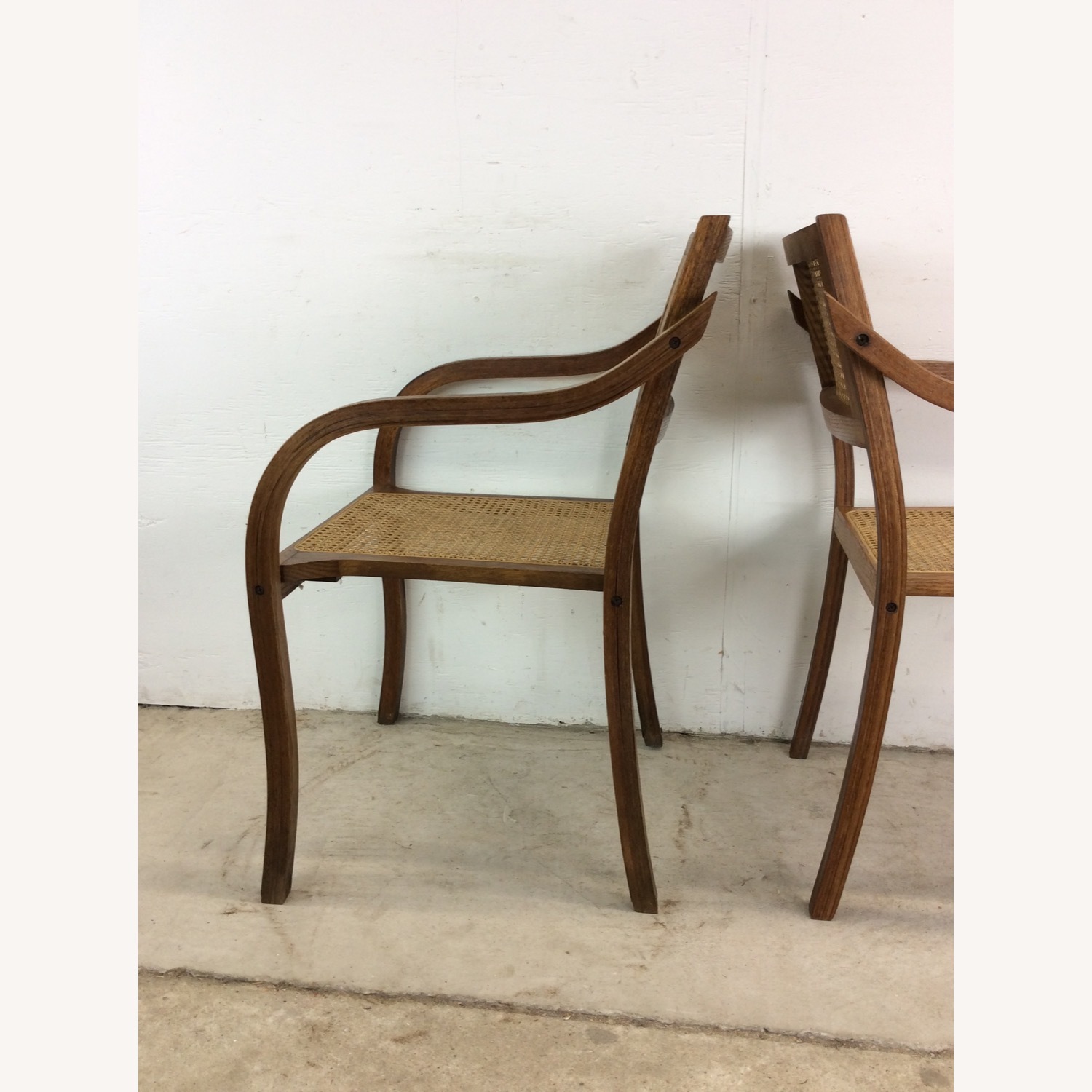 Pair Mid Century Bentwood Chairs with Caned Seat - image-20