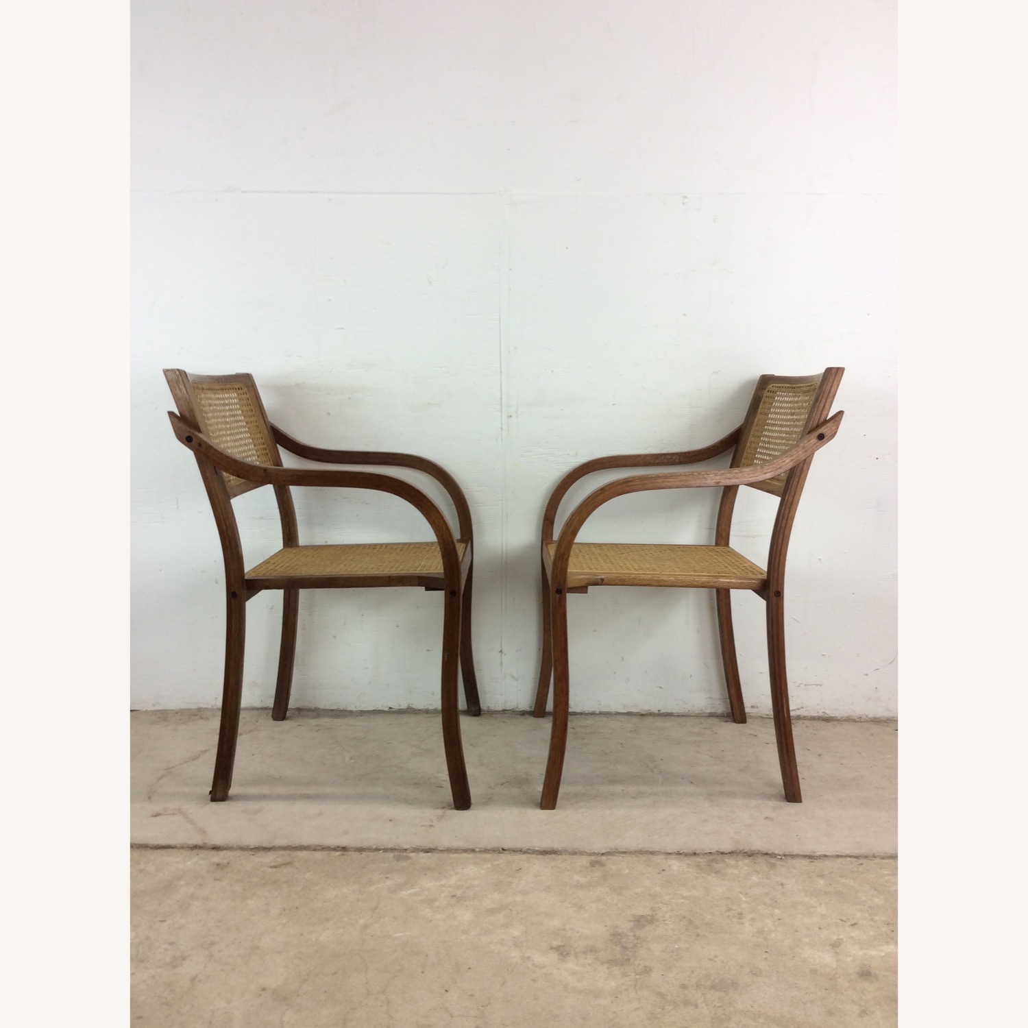 Pair Mid Century Bentwood Chairs with Caned Seat - image-12