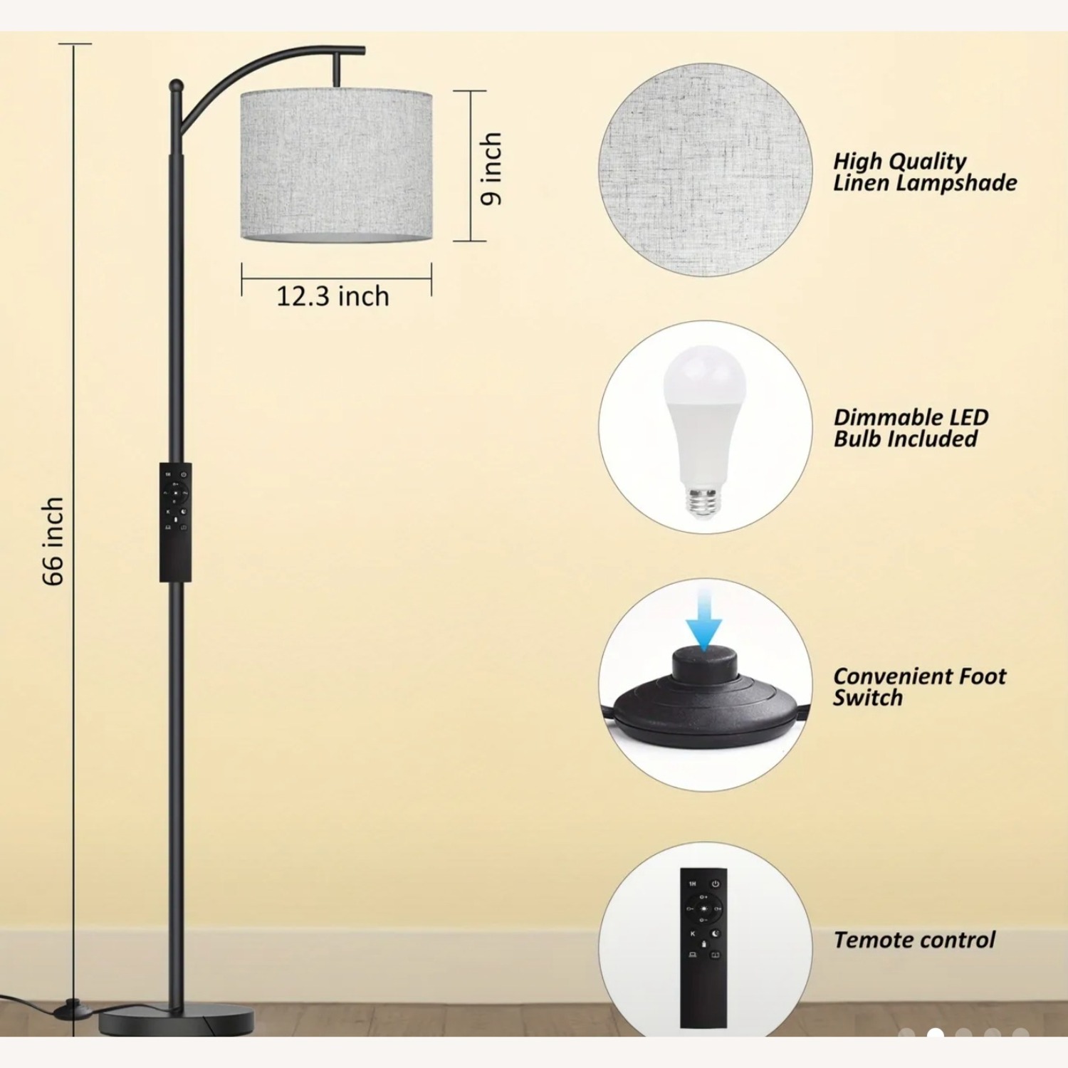 Adjustable Black Metal Floor Lamp - image-5