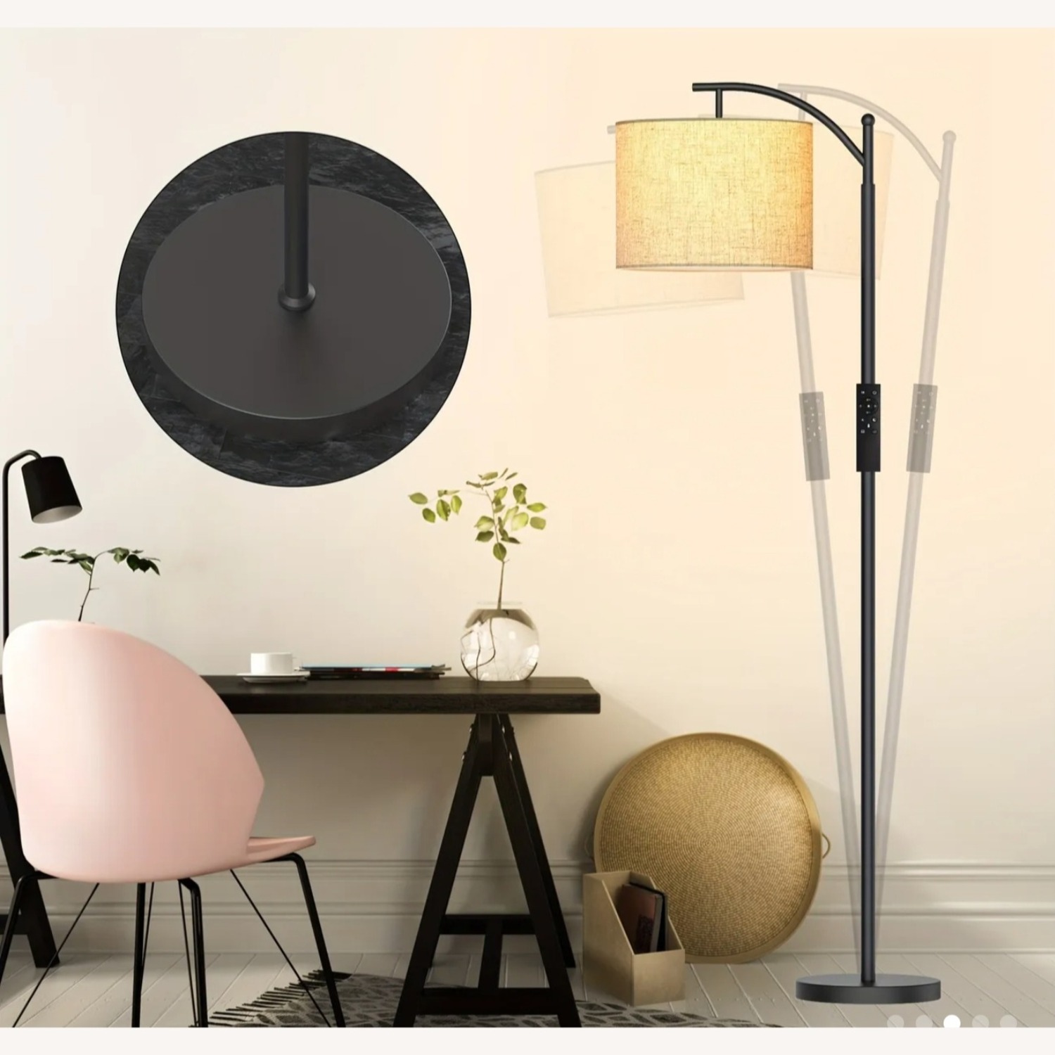 Adjustable Black Metal Floor Lamp - image-4