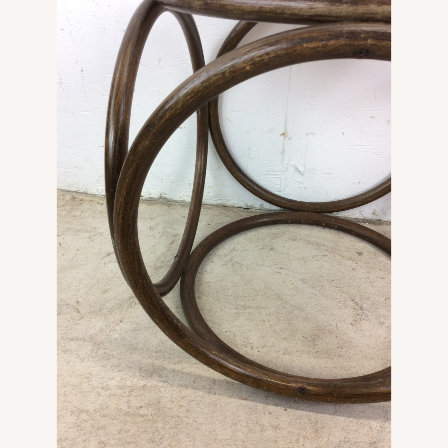 Mid Century Rattan Ottoman with Caned Top - image-12