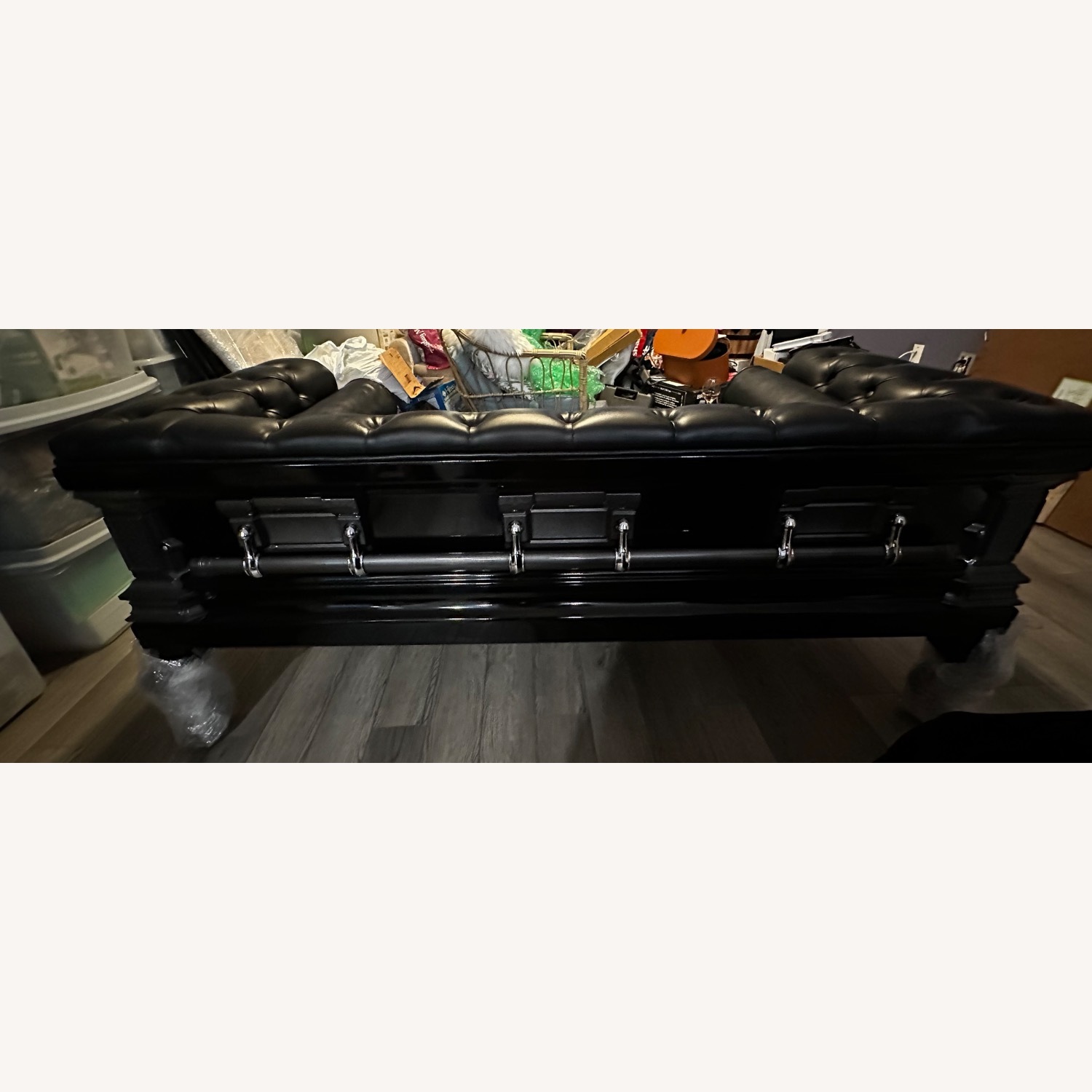 Black Gothic Coffin Couch - image-3